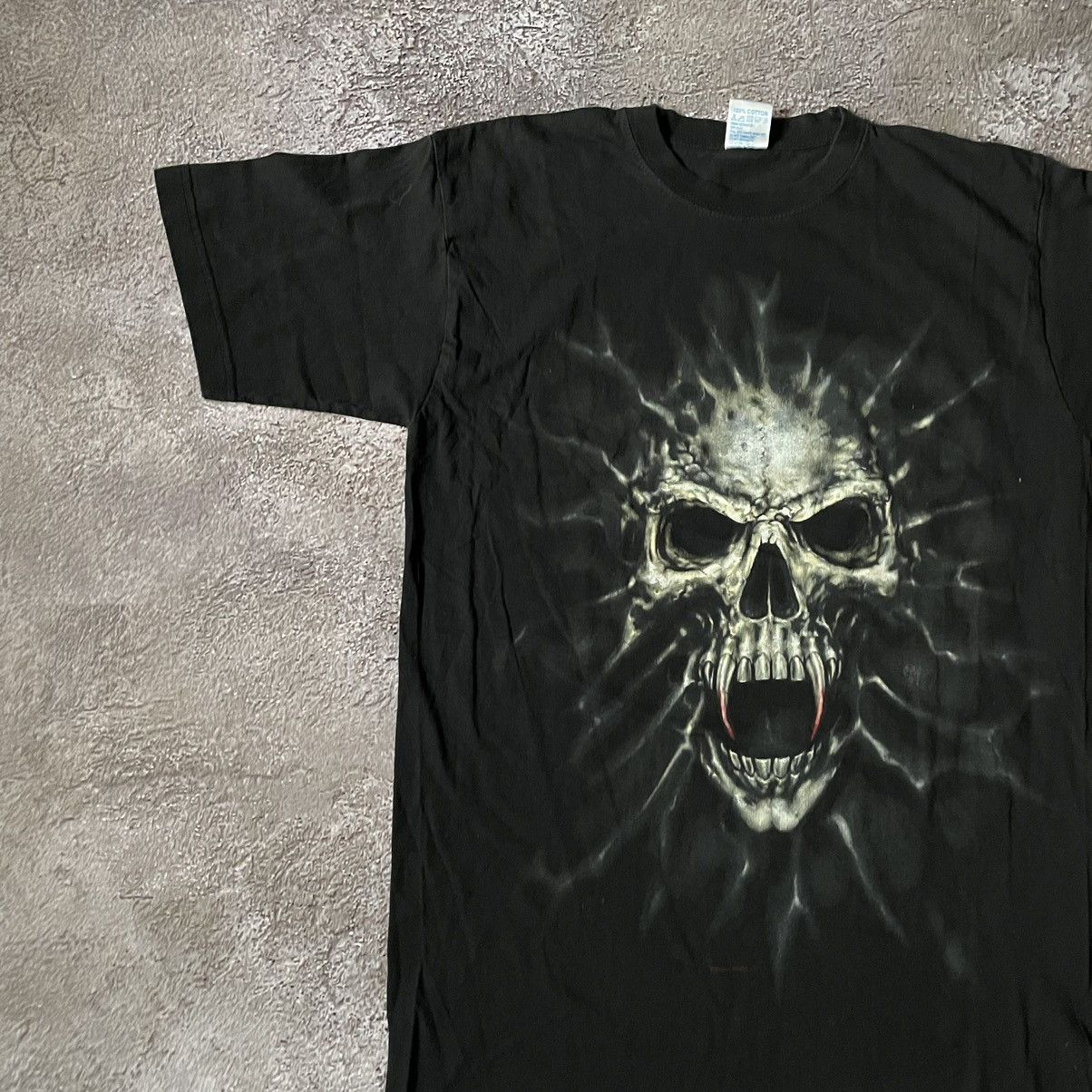 Vintage Vintage Y2K Skull Graphic Tee Dark Horror Grunge Streetwear Size US L / EU 52-54 / 3 - 4 Thumbnail