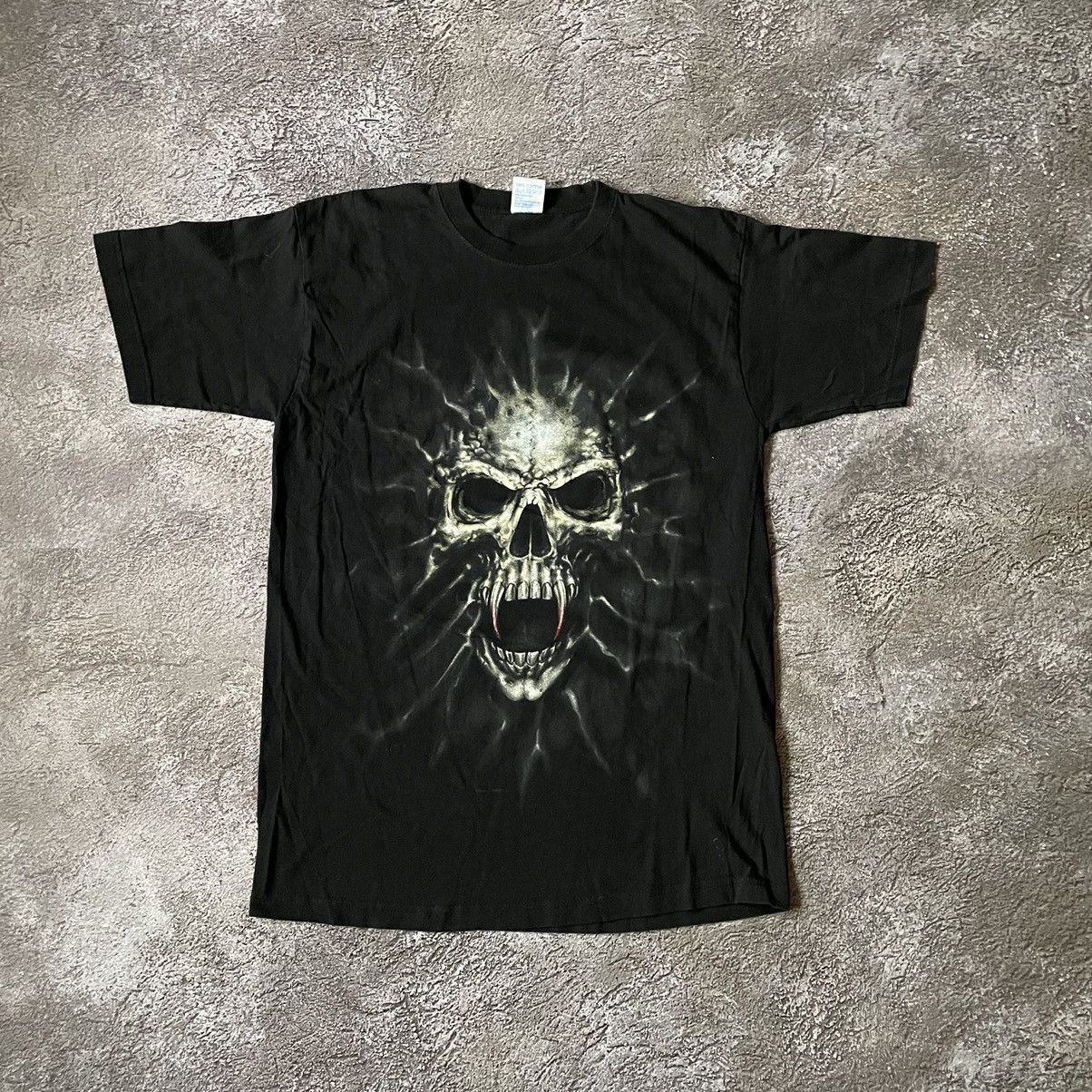 Vintage Vintage Y2K Skull Graphic Tee Dark Horror Grunge Streetwear Size US L / EU 52-54 / 3 - 2 Thumbnail