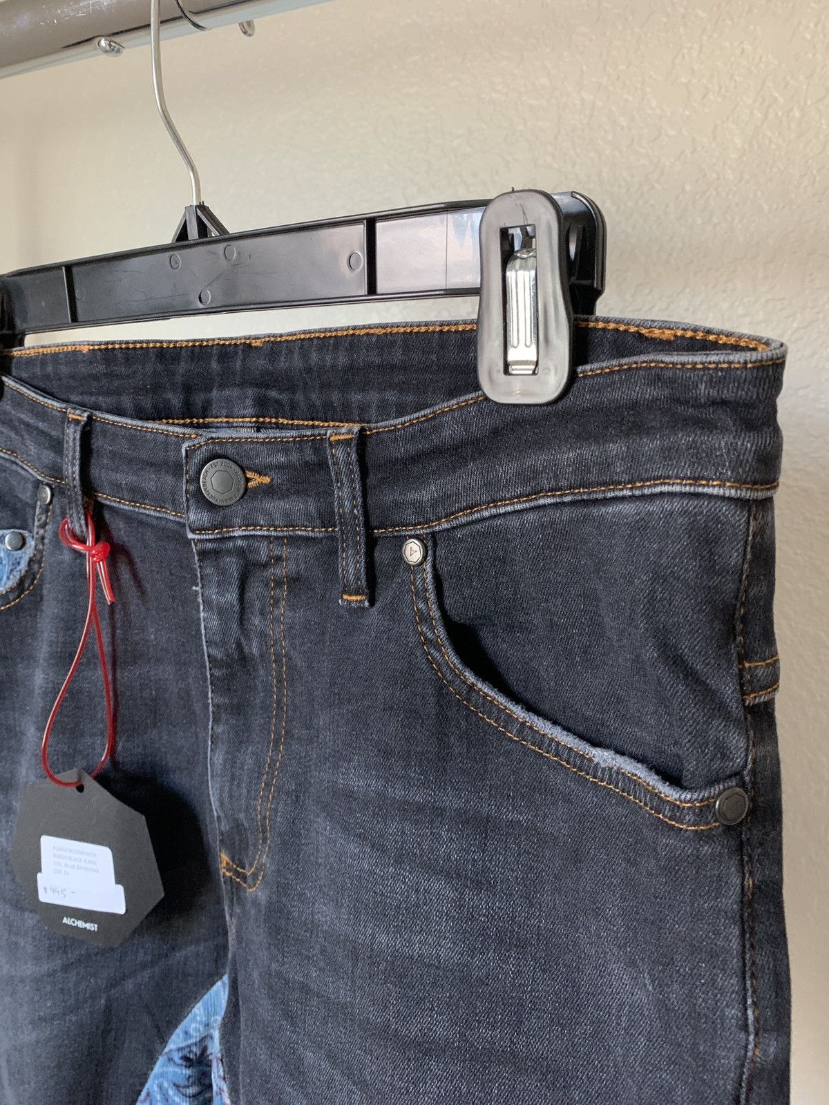 Alchemist $500 Ringo Bandana Paisley Skinny Denim Jeans Size US 38 / EU 54 - 3 Thumbnail