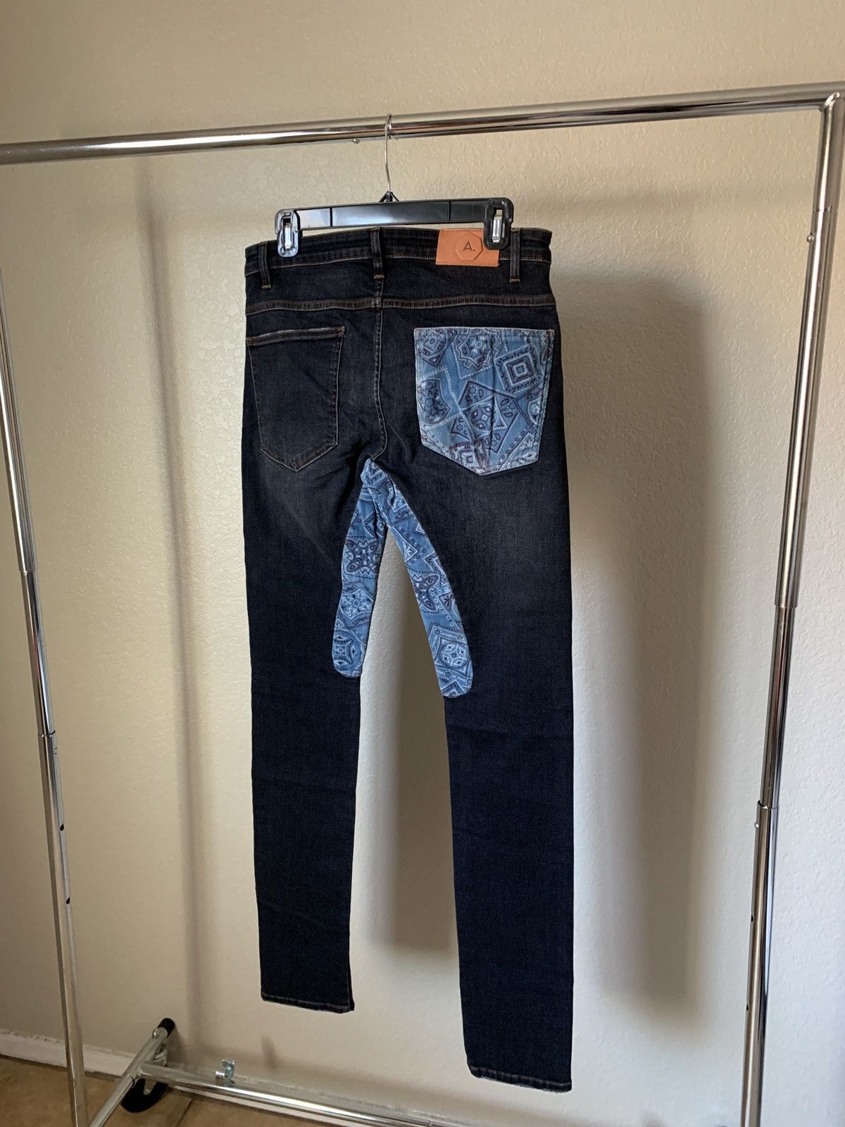 Alchemist $500 Ringo Bandana Paisley Skinny Denim Jeans Size US 38 / EU 54 - 5 Thumbnail