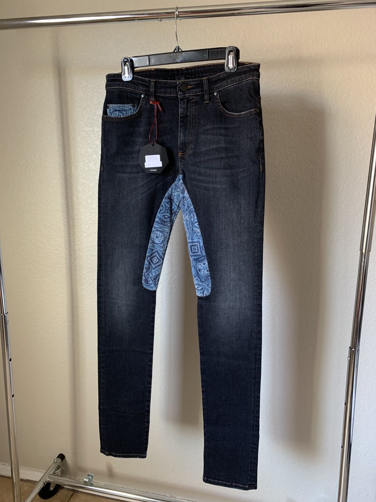 Alchemist $500 Ringo Bandana Paisley Skinny Denim Jeans Size US 38 / EU 54 - 1 Thumbnail