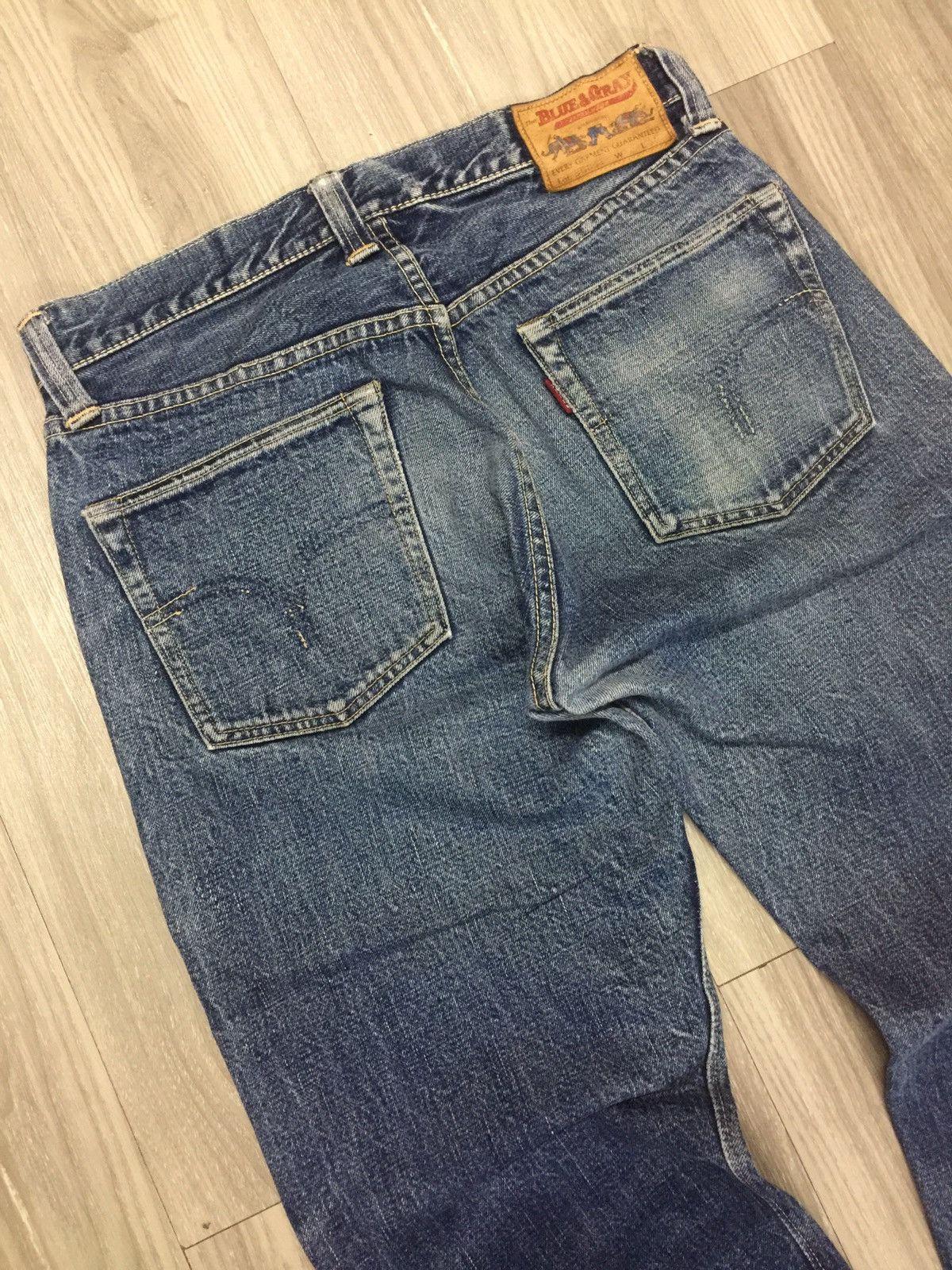 Warehouse Blue & Gray by WAREHOUSE Selvedge Jeans Size US 32 / EU 48 - 10 Thumbnail