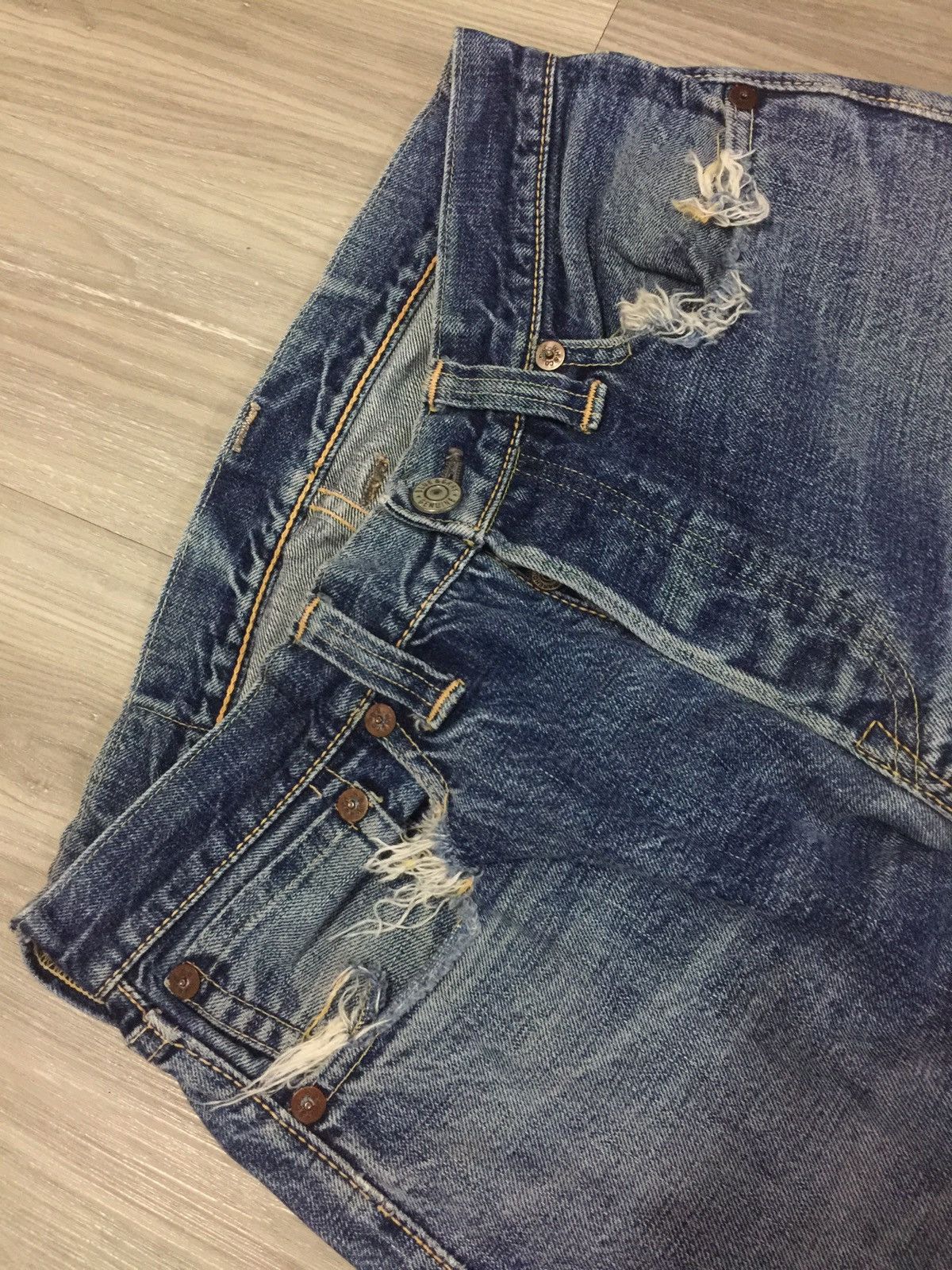 Warehouse Blue & Gray by WAREHOUSE Selvedge Jeans Size US 32 / EU 48 - 6 Thumbnail
