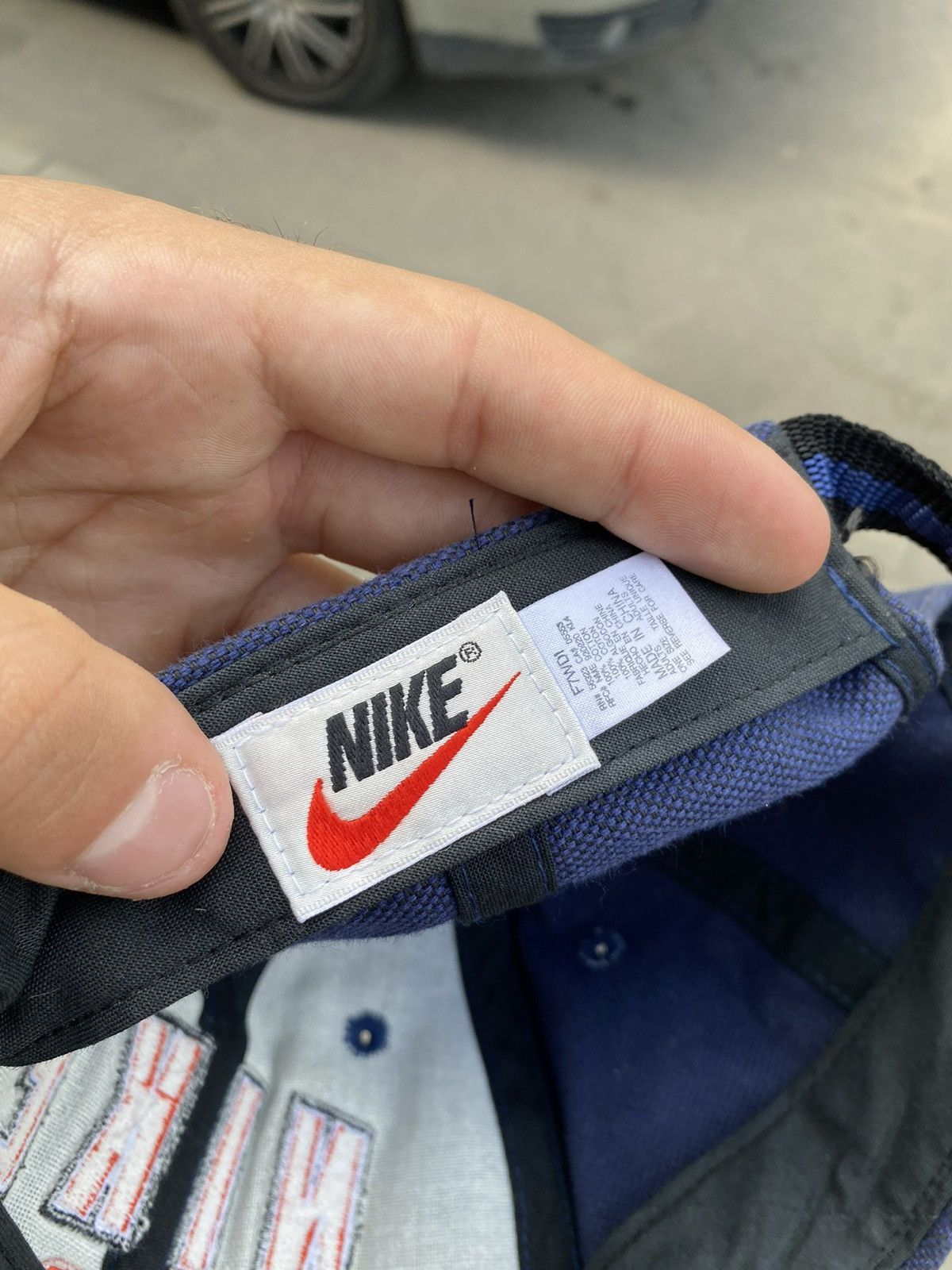 Nike × Vintage Mens Vintage Nike big logo Cap streetwear y2k rare drill 90s Size ONE SIZE - 8 Thumbnail