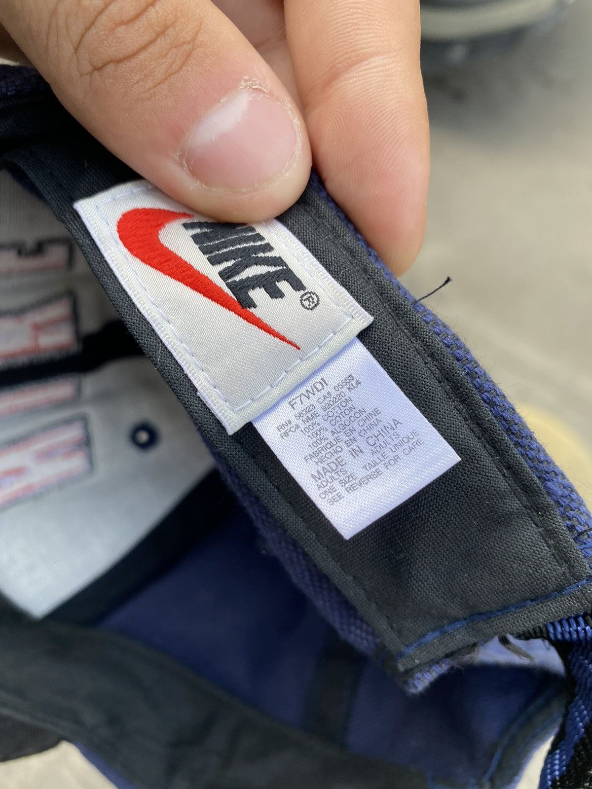 Nike × Vintage Mens Vintage Nike big logo Cap streetwear y2k rare drill 90s Size ONE SIZE - 9 Thumbnail