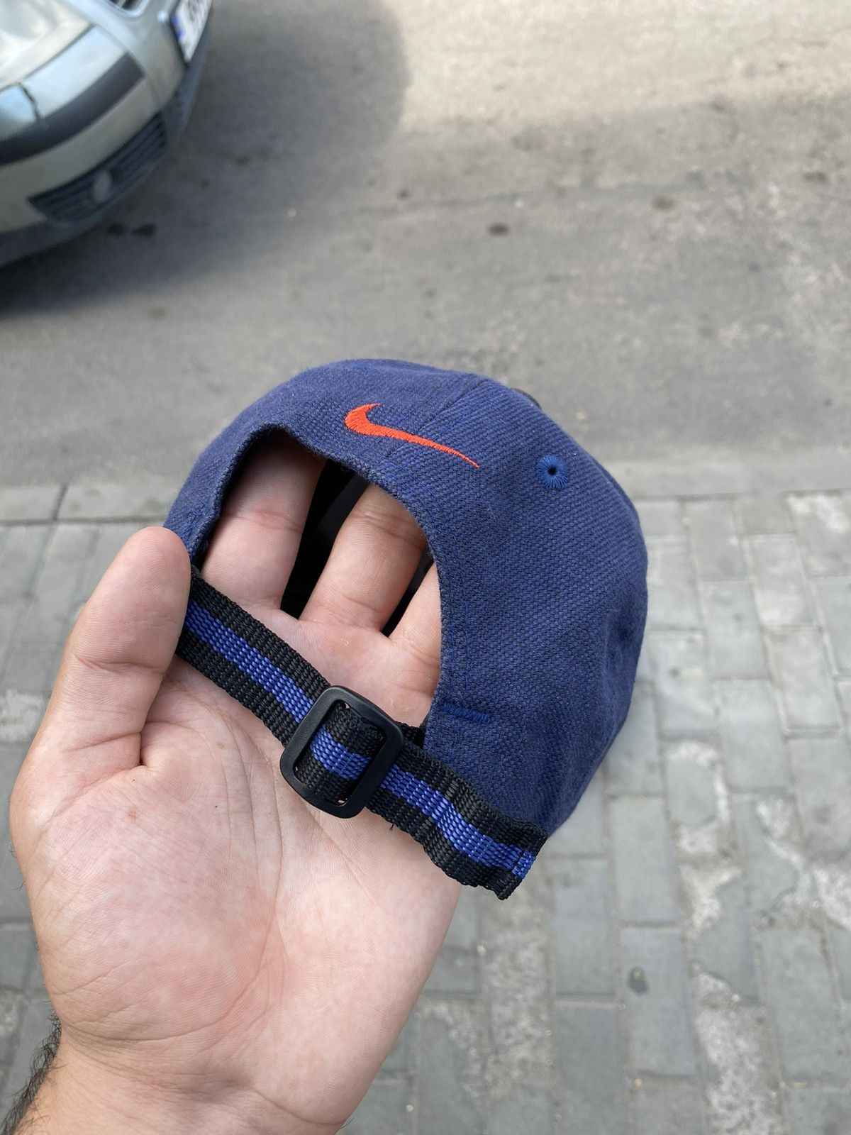 Nike × Vintage Mens Vintage Nike big logo Cap streetwear y2k rare drill 90s Size ONE SIZE - 4 Thumbnail