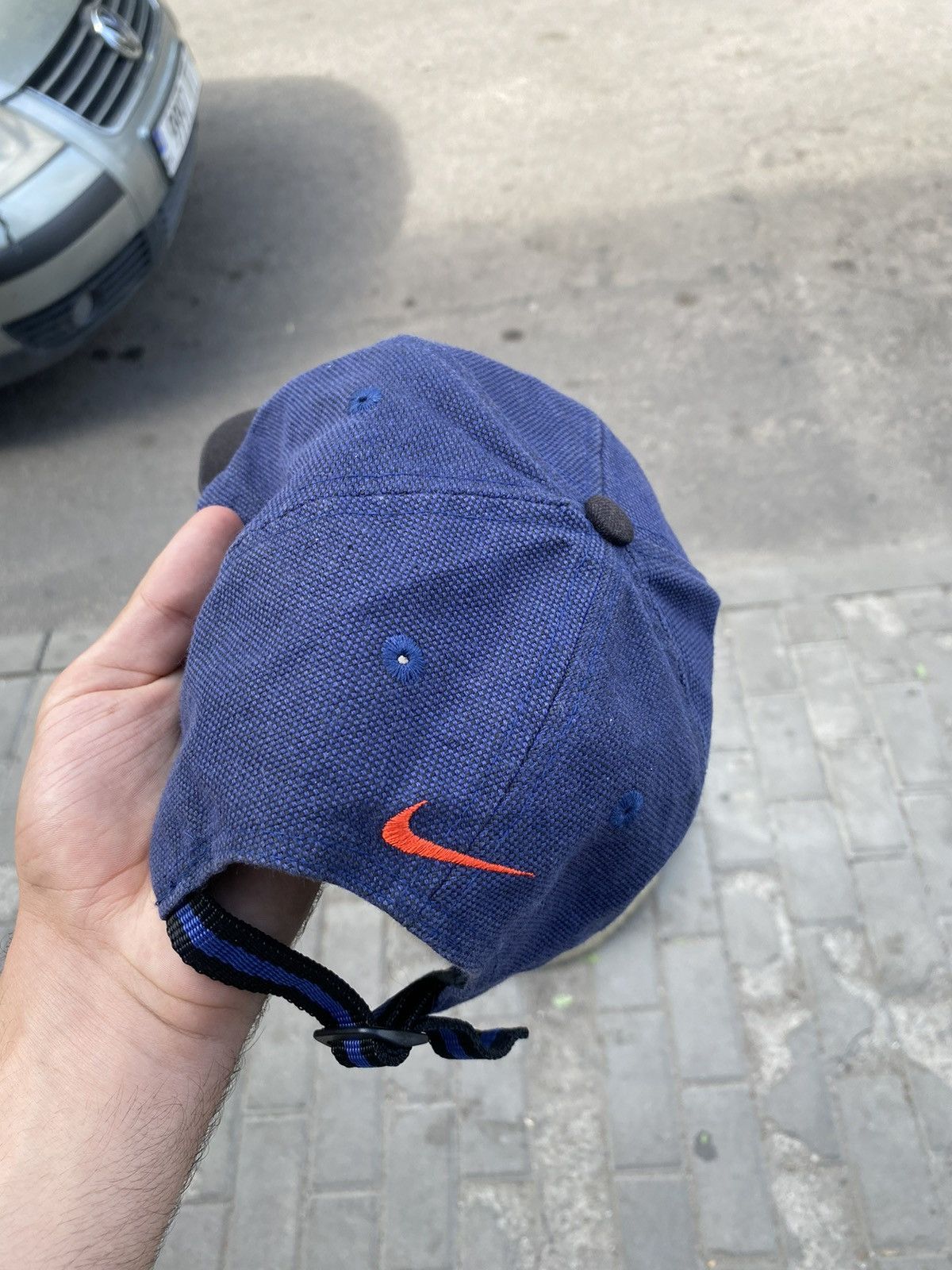Nike × Vintage Mens Vintage Nike big logo Cap streetwear y2k rare drill 90s Size ONE SIZE - 5 Thumbnail