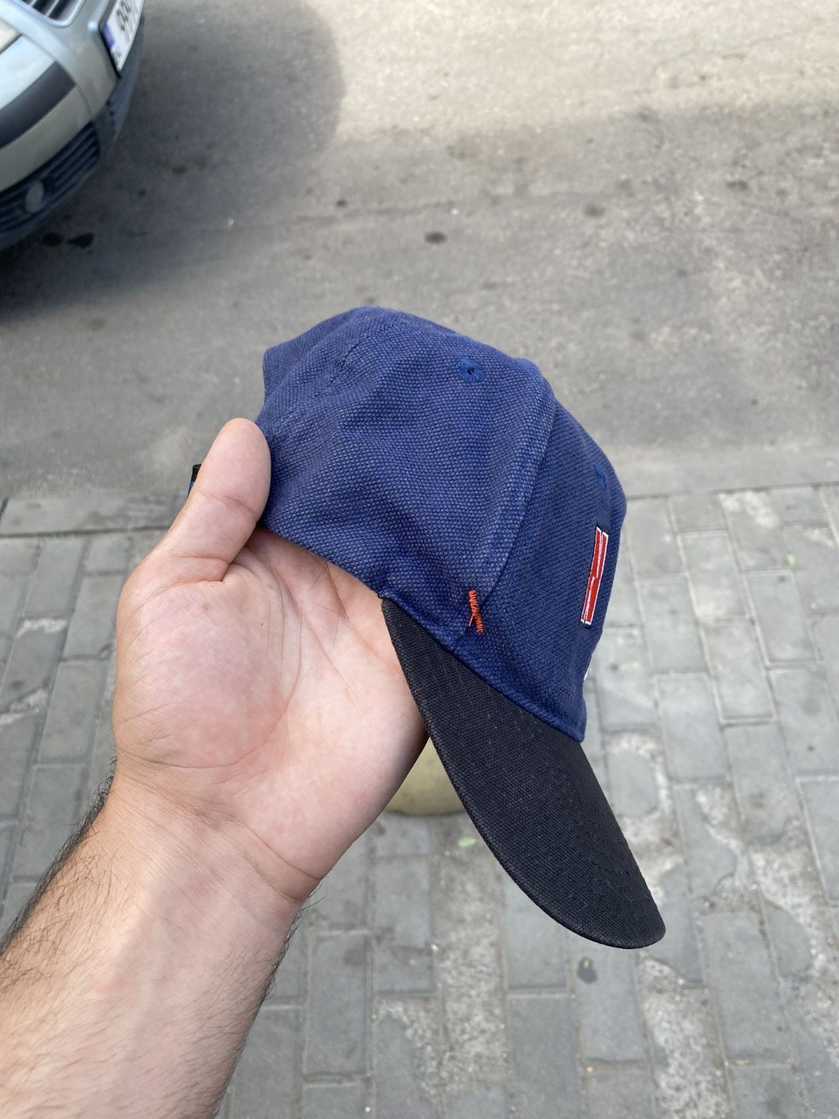 Nike × Vintage Mens Vintage Nike big logo Cap streetwear y2k rare drill 90s Size ONE SIZE - 3 Thumbnail