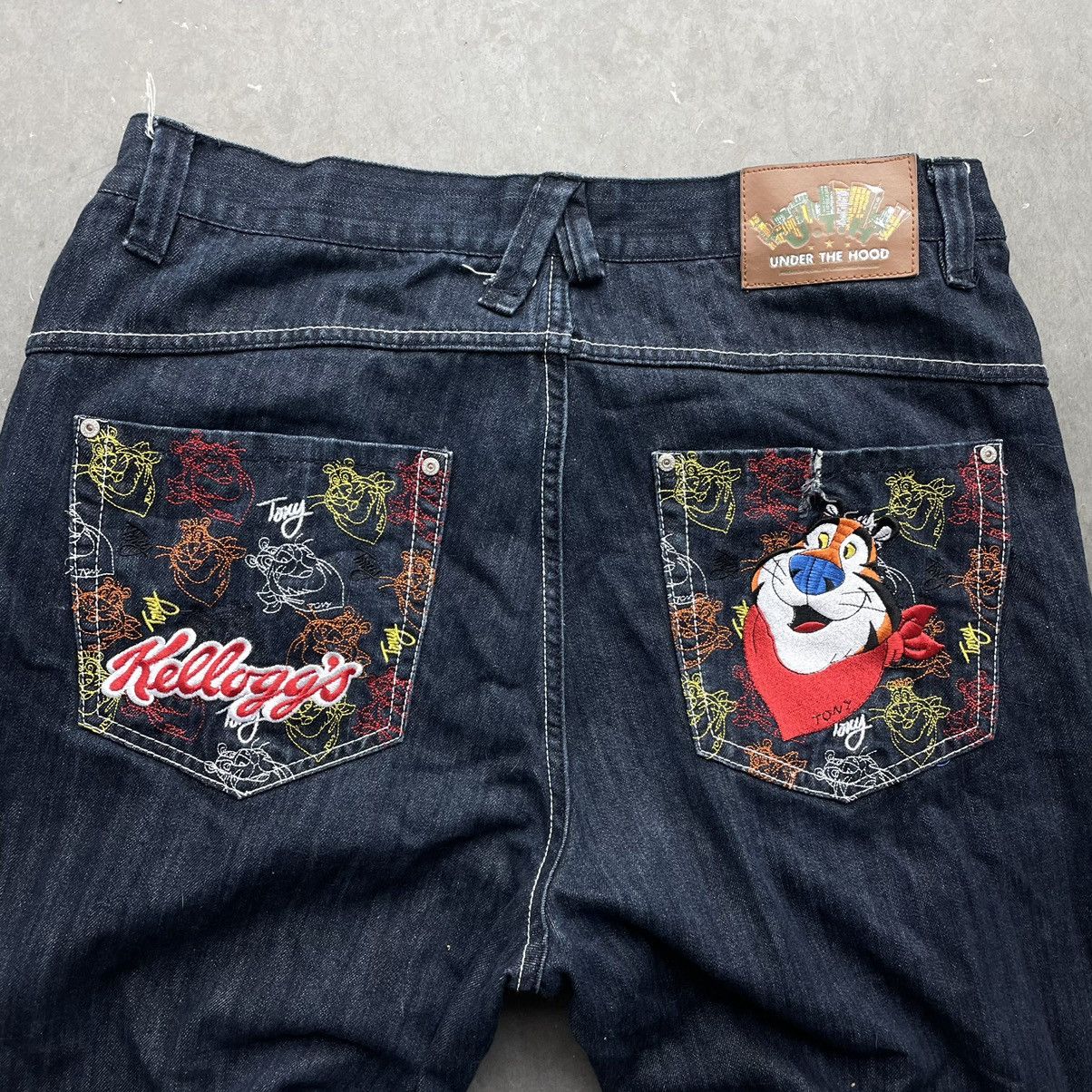 Vintage Crazy Vintage Y2K Baggy Jeans JNCO Ed Hardy Style Embroidery ...