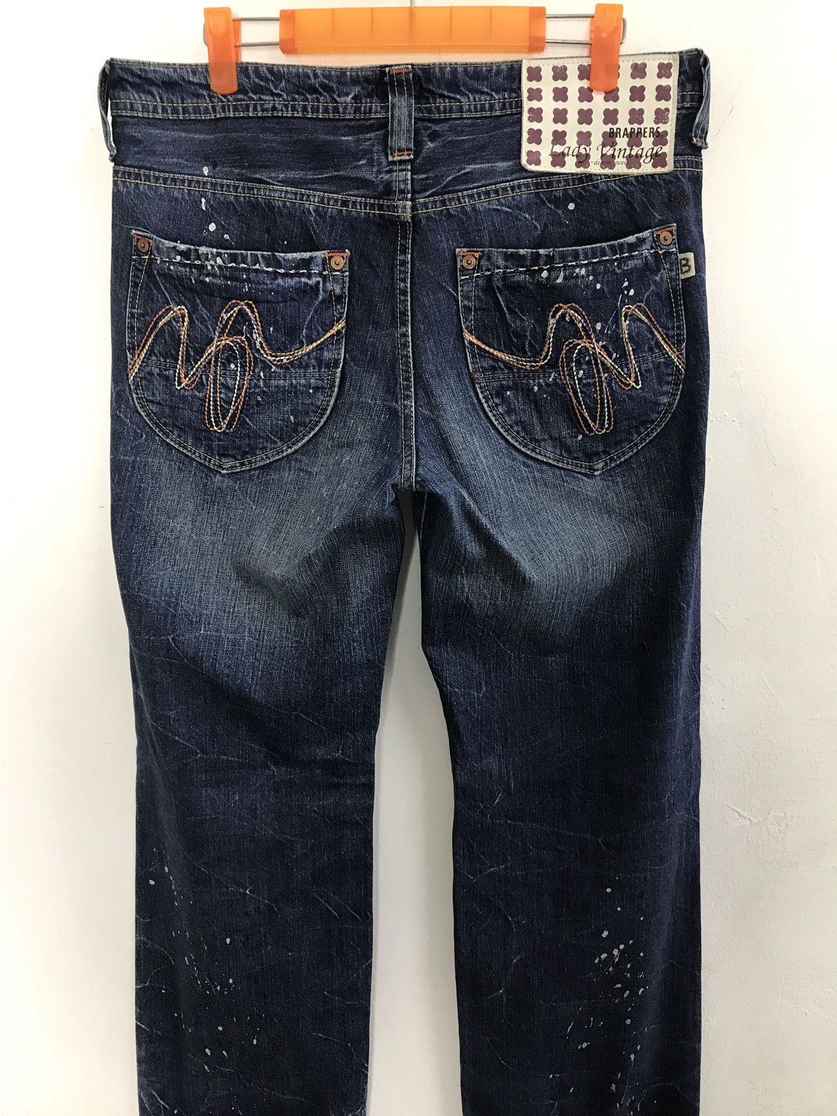 Japanese Brand × Vintage Rare Brappers Distressed Design Unisex Denim Jeans Size US 33 - 11 Thumbnail