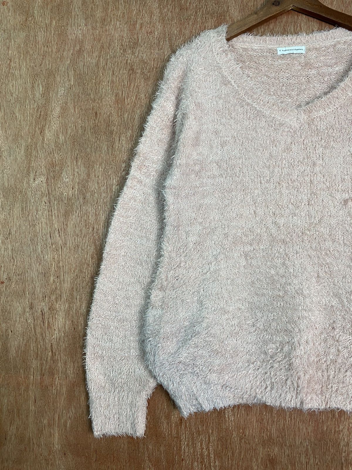 Homespun Knitwear × Japanese Brand DLS E Hyphen World Gallery Soft Fur Mohair Knitwear #BB587 Size M / US 6-8 / IT 42-44 - 3 Thumbnail
