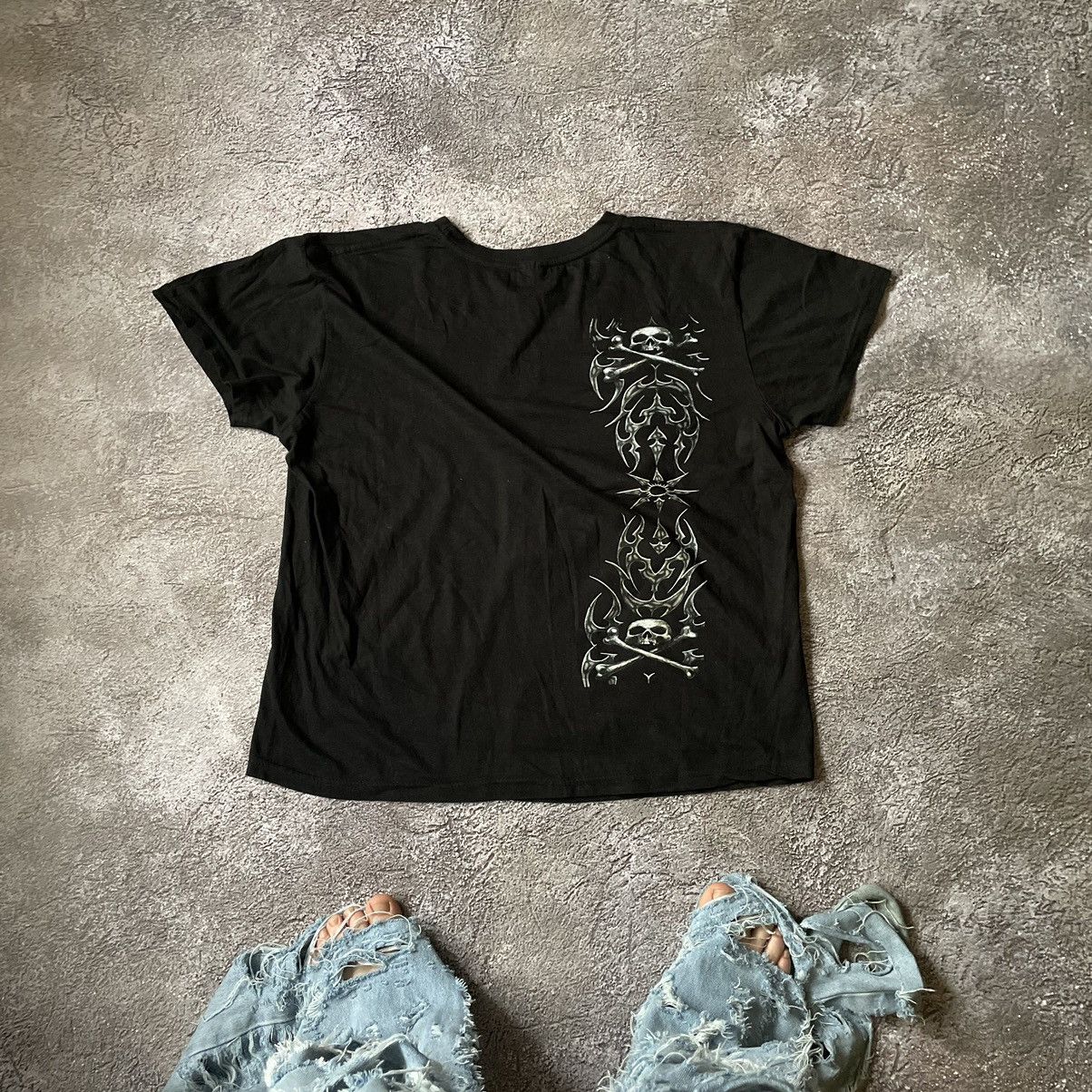 Vintage Vintage Y2K Goth Skull Graphic Tee Black Oversized Faded M Size US M / EU 48-50 / 2 - 7 Thumbnail