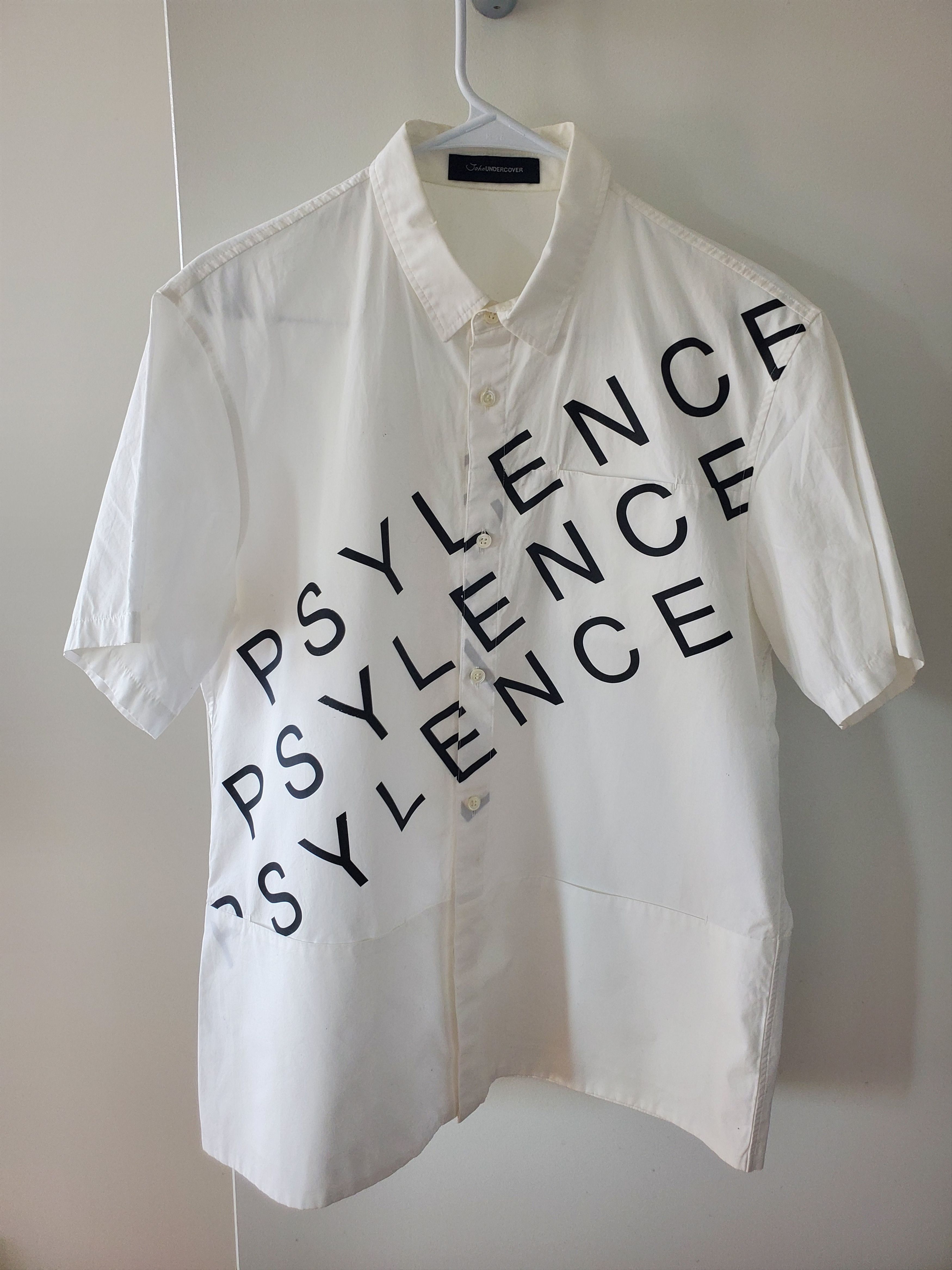 John Undercover "PSYLENCE" White Cotton Shirt Size US M / EU 48-50 / 2 - 1 Thumbnail