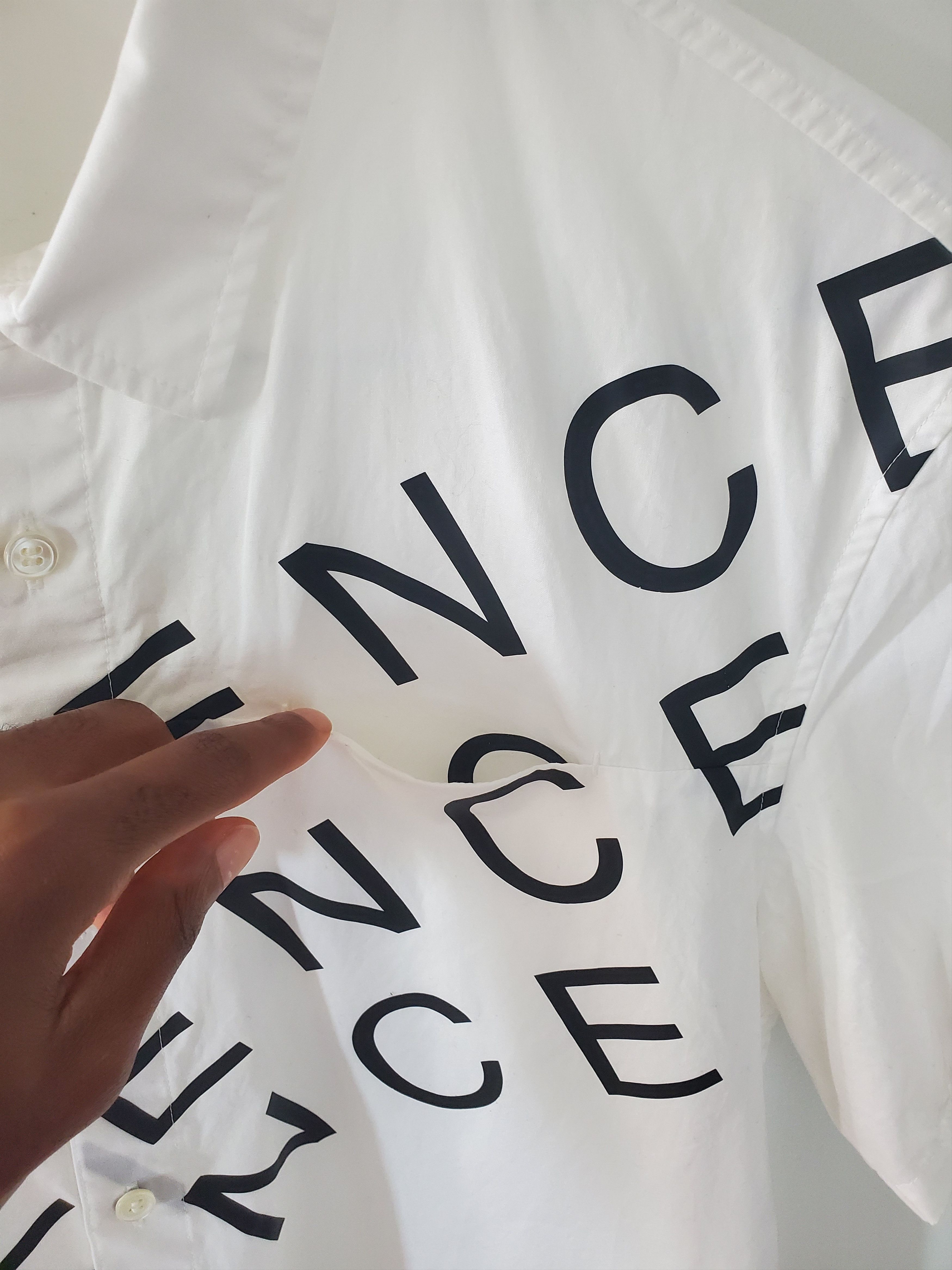 John Undercover "PSYLENCE" White Cotton Shirt Size US M / EU 48-50 / 2 - 3 Thumbnail
