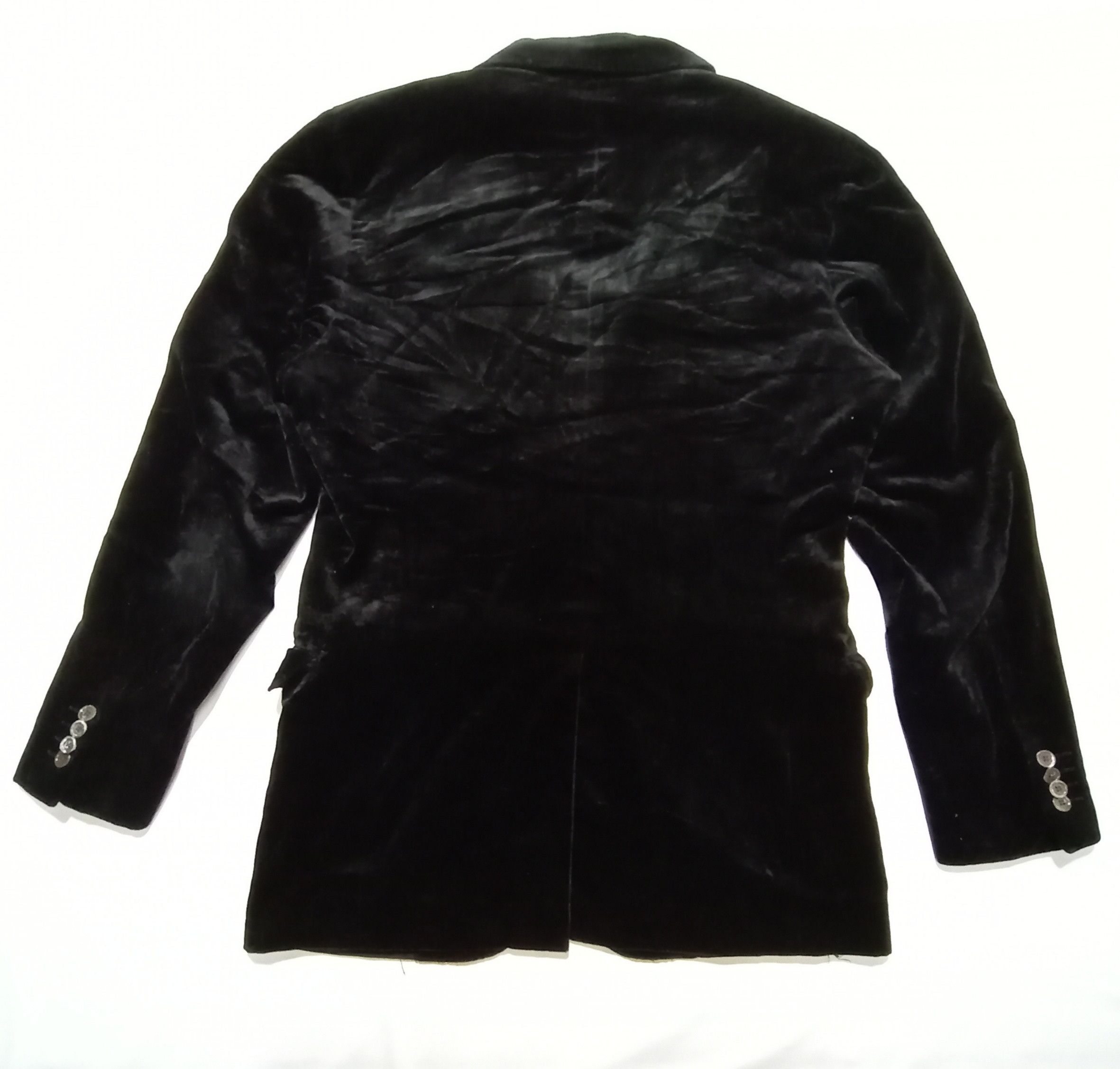 Designer Ships Girmes Special Textile Black Valvet Coat With Pocket Size 44L - 4 Thumbnail