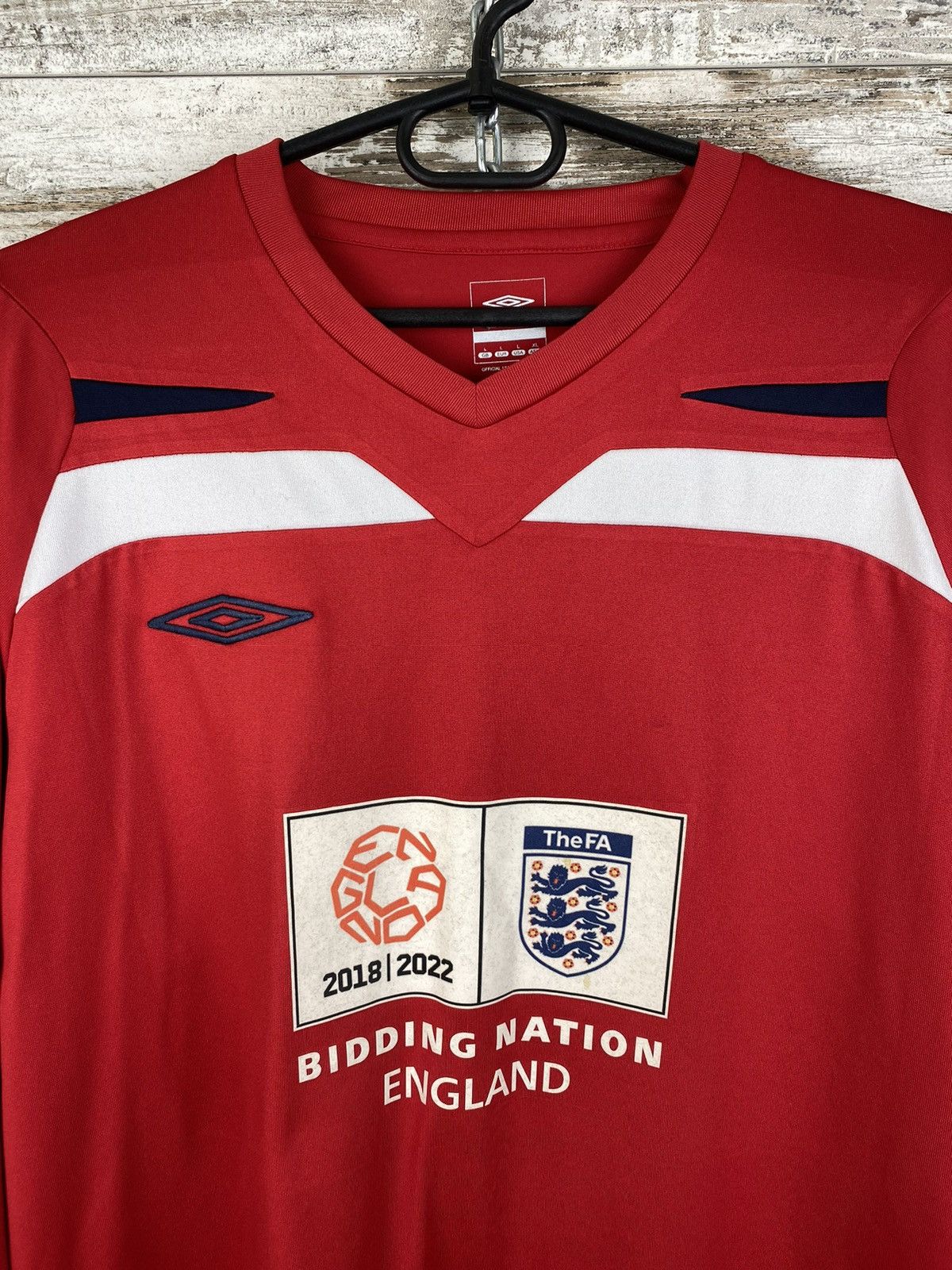 Nike Mens Vintage Umbro BIDDING NATION ENGLAND Longsleeve T Shirt Size US L / EU 52-54 / 3 - 2 Thumbnail