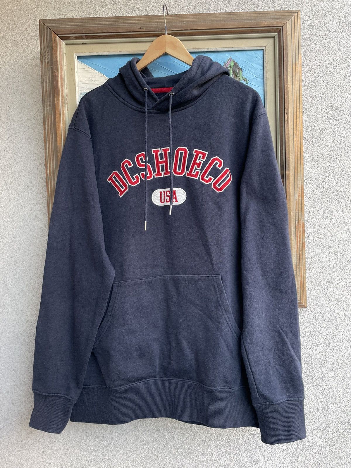 DC Shoe Co USA Vintage Y2k Skate Hoodie Navy Red Hype Rare