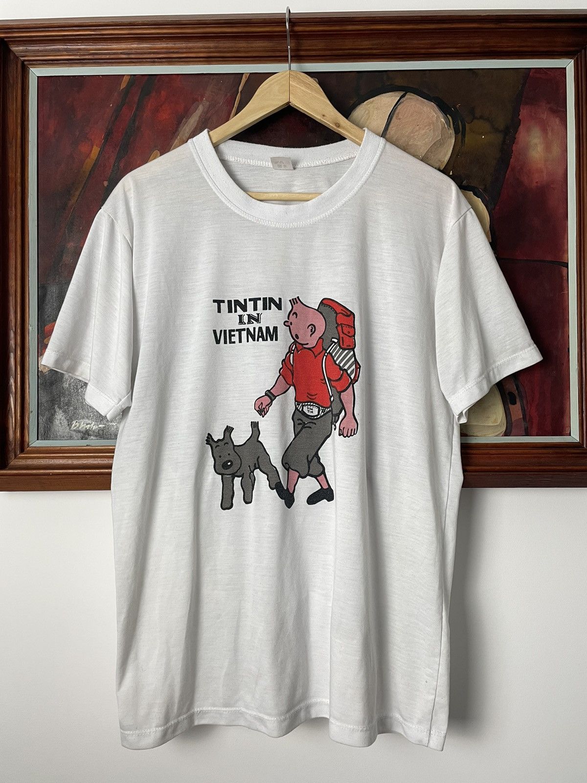 Vintage Vintage Tintin in Vietnam Tee Cartoon Movie Comic Rare Print ...