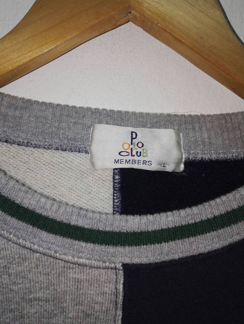 Japanese Brand Sweatshirt Polo Club Members colour block big Logo(ss080) Size US L / EU 52-54 / 3 - 3 Thumbnail