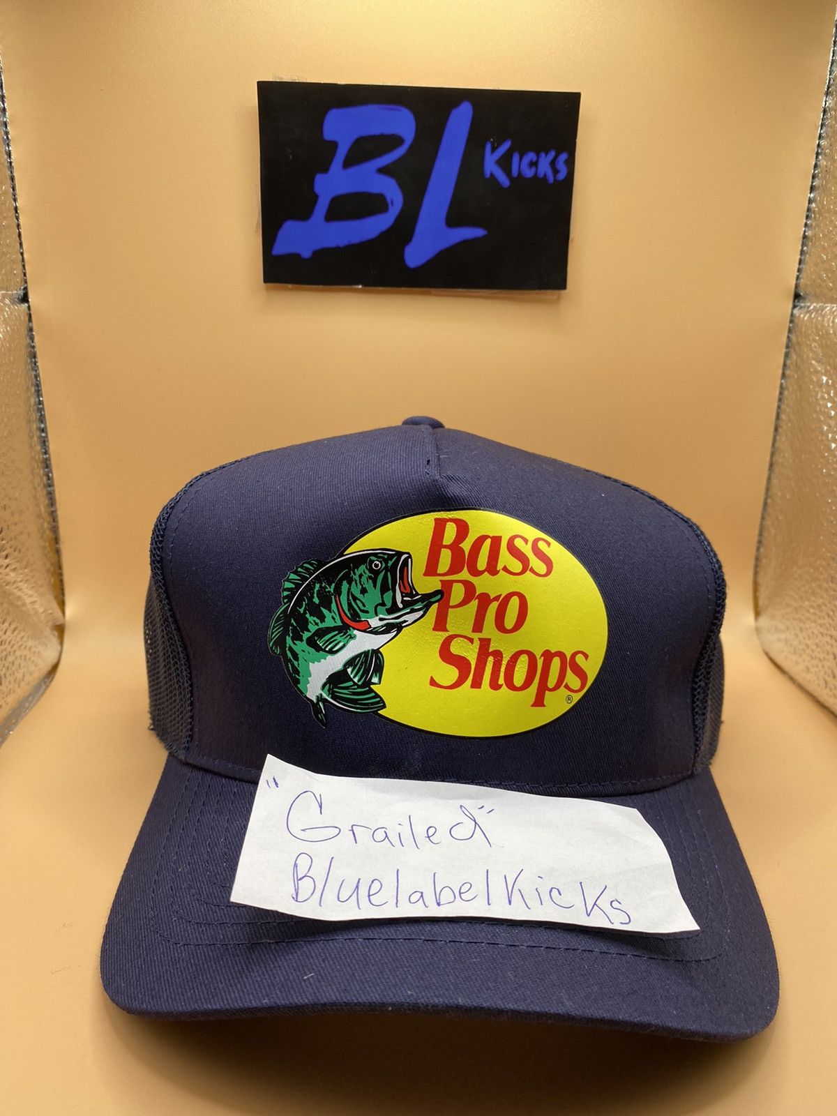 Bass Pro Shops × Vintage Bass Pro Shops Vintage Logo Trucker Hat Grey Size ONE SIZE - 1 Thumbnail
