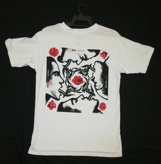 image of Band Tees x Tour Tee Vtgred Hot Chili Peppers”Blood Sugar Sex Magik Hot Sugar” in White (Size Small