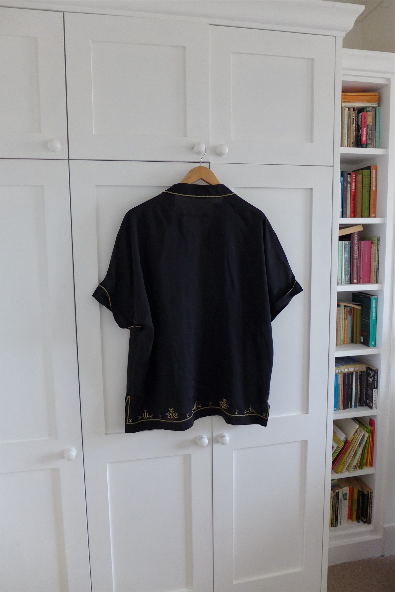 Saint Laurent Paris Saint Laurent Lamé Embroidered Tunic - Black Satin Voile Size US XL / EU 56 / 4 - 10 Thumbnail
