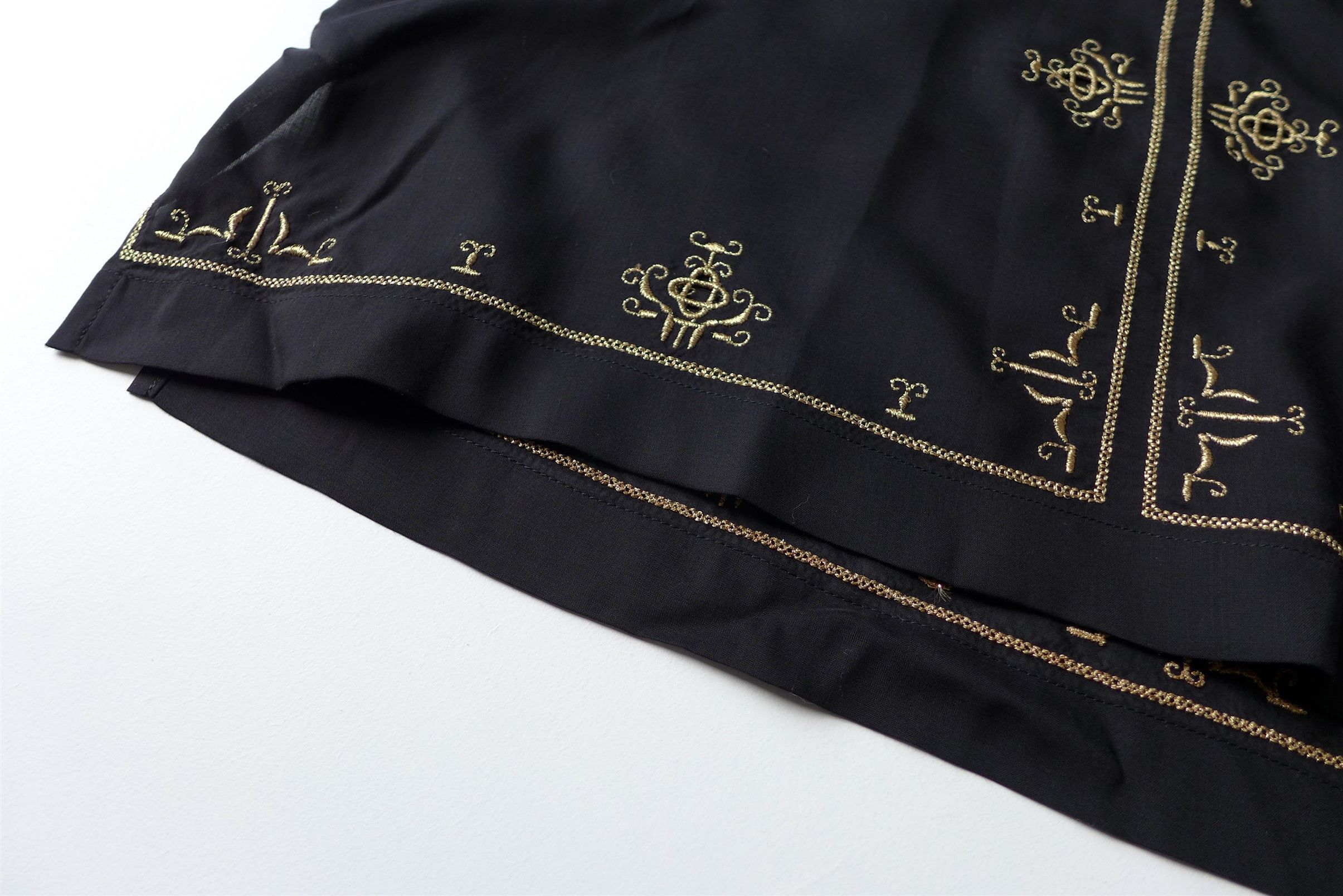 Saint Laurent Paris Saint Laurent Lamé Embroidered Tunic - Black Satin Voile Size US XL / EU 56 / 4 - 13 Thumbnail