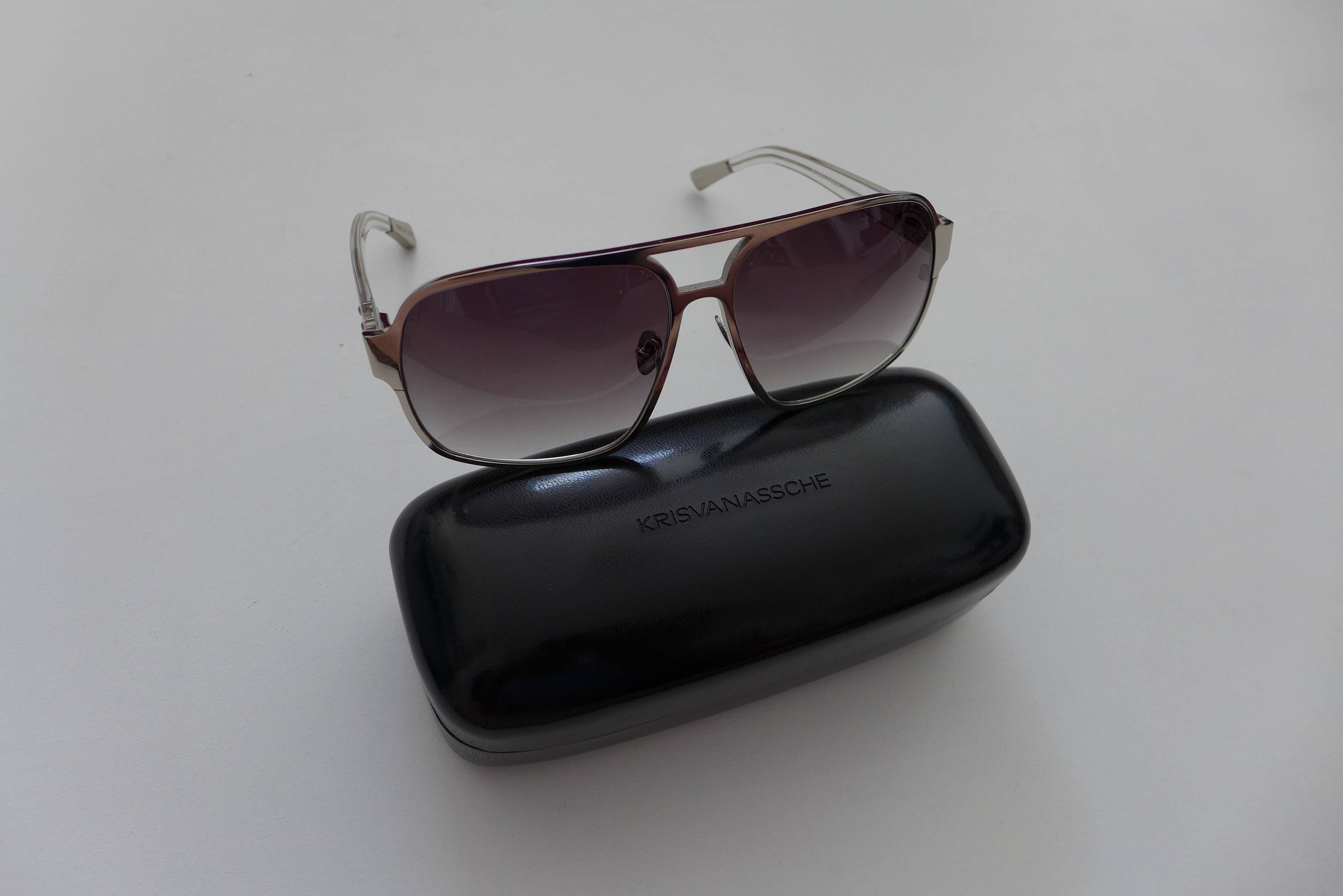 Kris Van Assche Sunglasses - Silver Metal & Clear Acetate