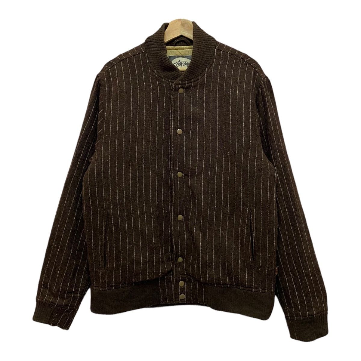 Stussy GRAIL🔥ARCHIVE STUSSY STRIPES WOOL VARSITY JACKET Size US M / EU 48-50 / 2 - 2 Thumbnail