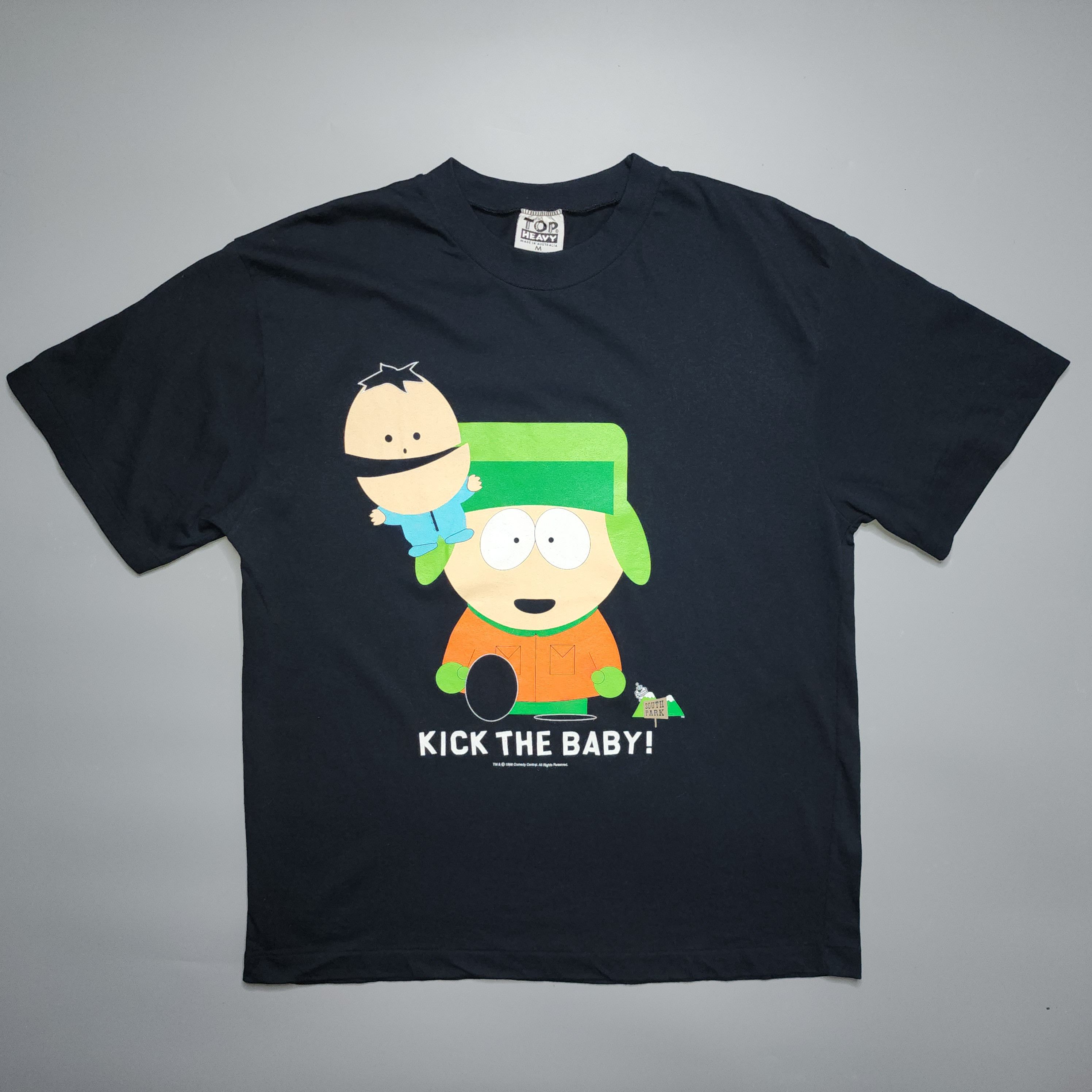 Vintage Vintage - 1998 South Park "Kick The Baby" TShirt Size US M / EU 48-50 / 2 - 1 Thumbnail