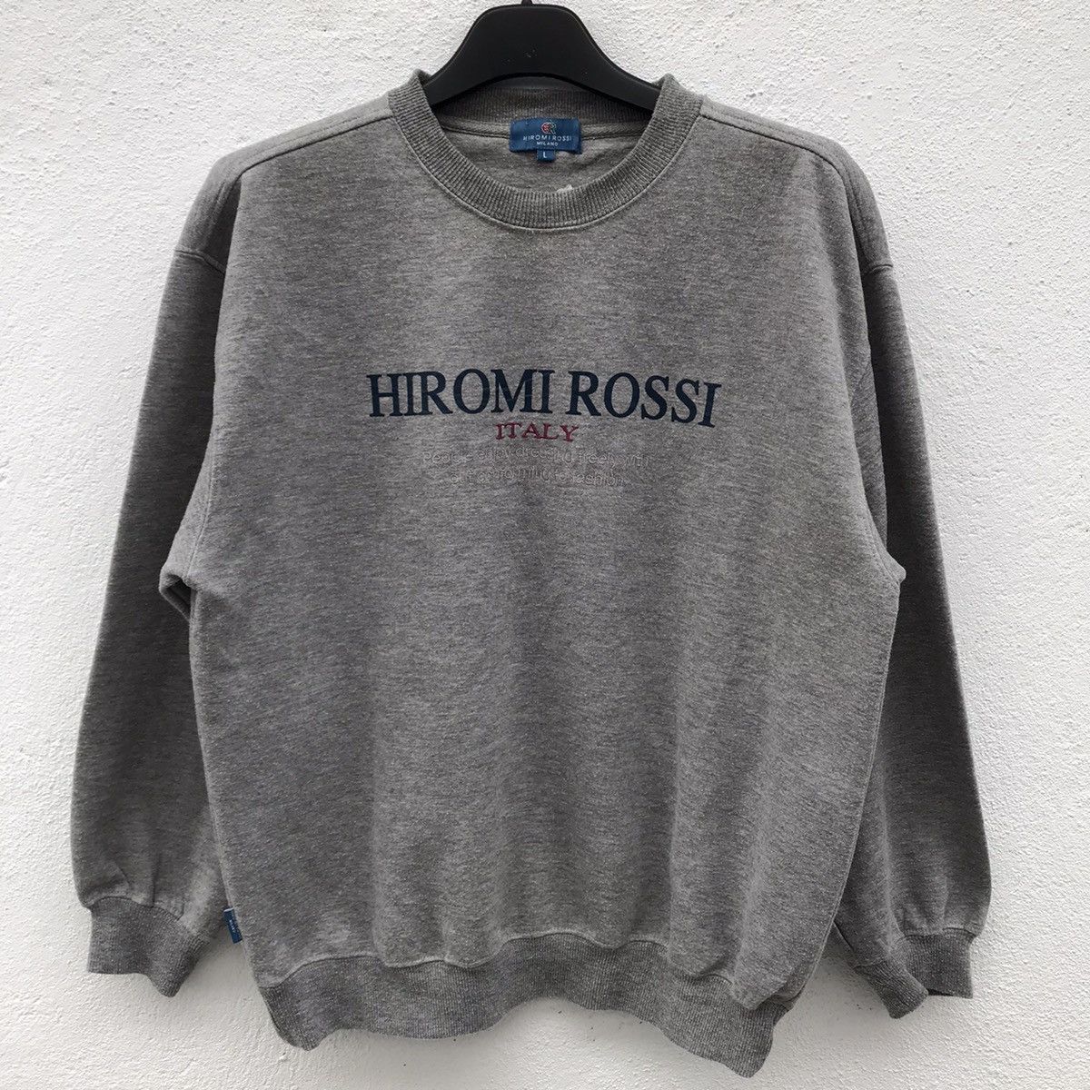 Designer Hiromi Rossi Italy Big Logo Sweatshirt Size US L / EU 52-54 / 3 - 1 Thumbnail