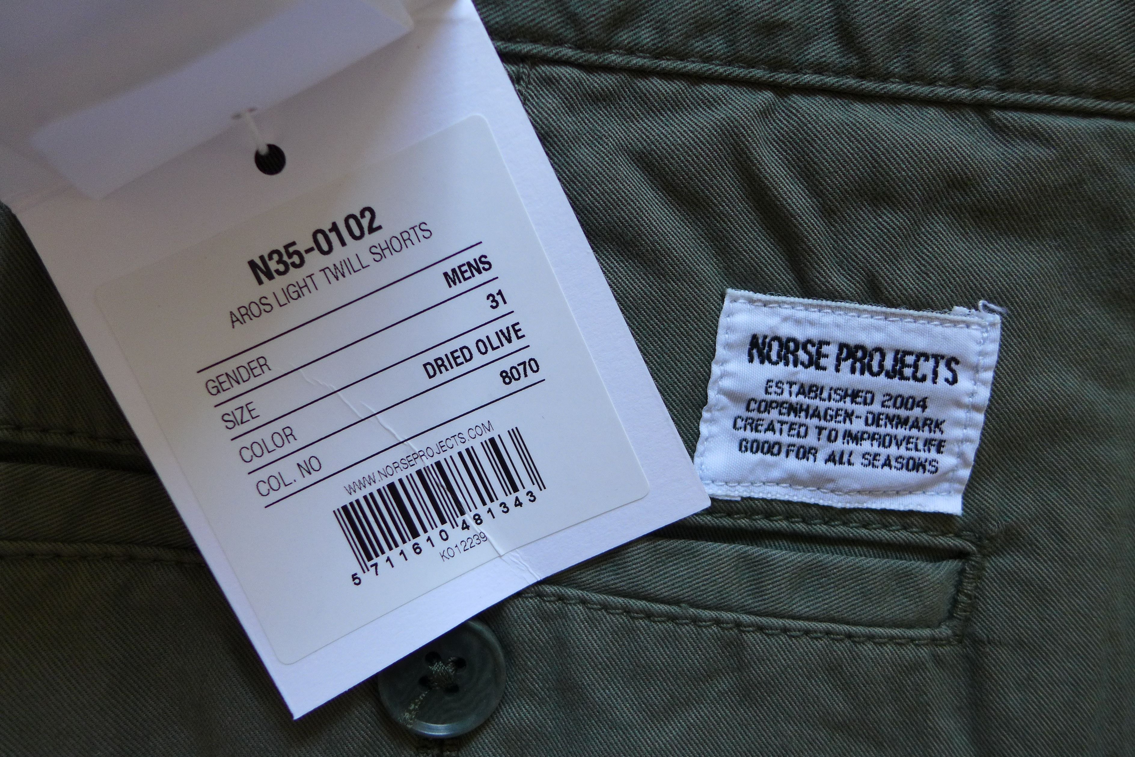 Norse Projects Norse Projects Aros Light Twill Shorts - Dried Olive Size US 31 - 8 Thumbnail