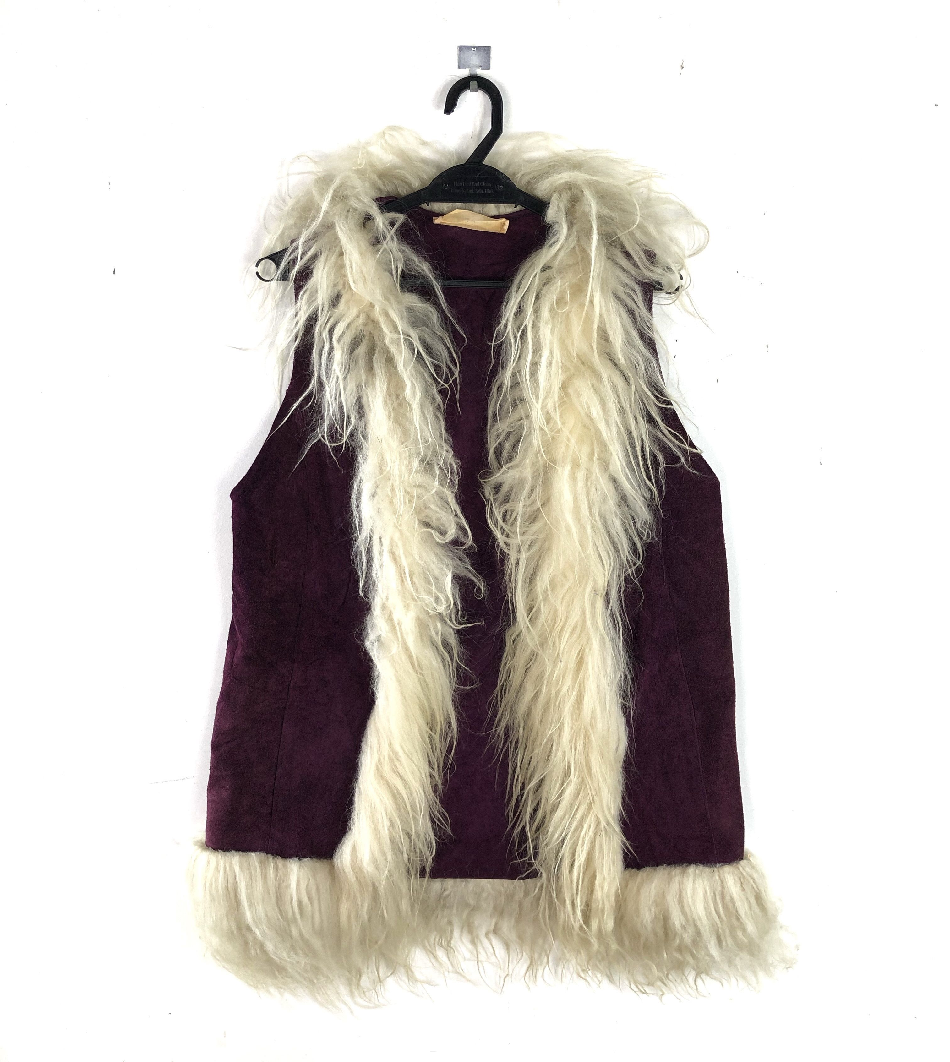 RARE🔥VINTAGE MIDDLETON SUEDE LEATHER FUR BUTTONLESS VEST