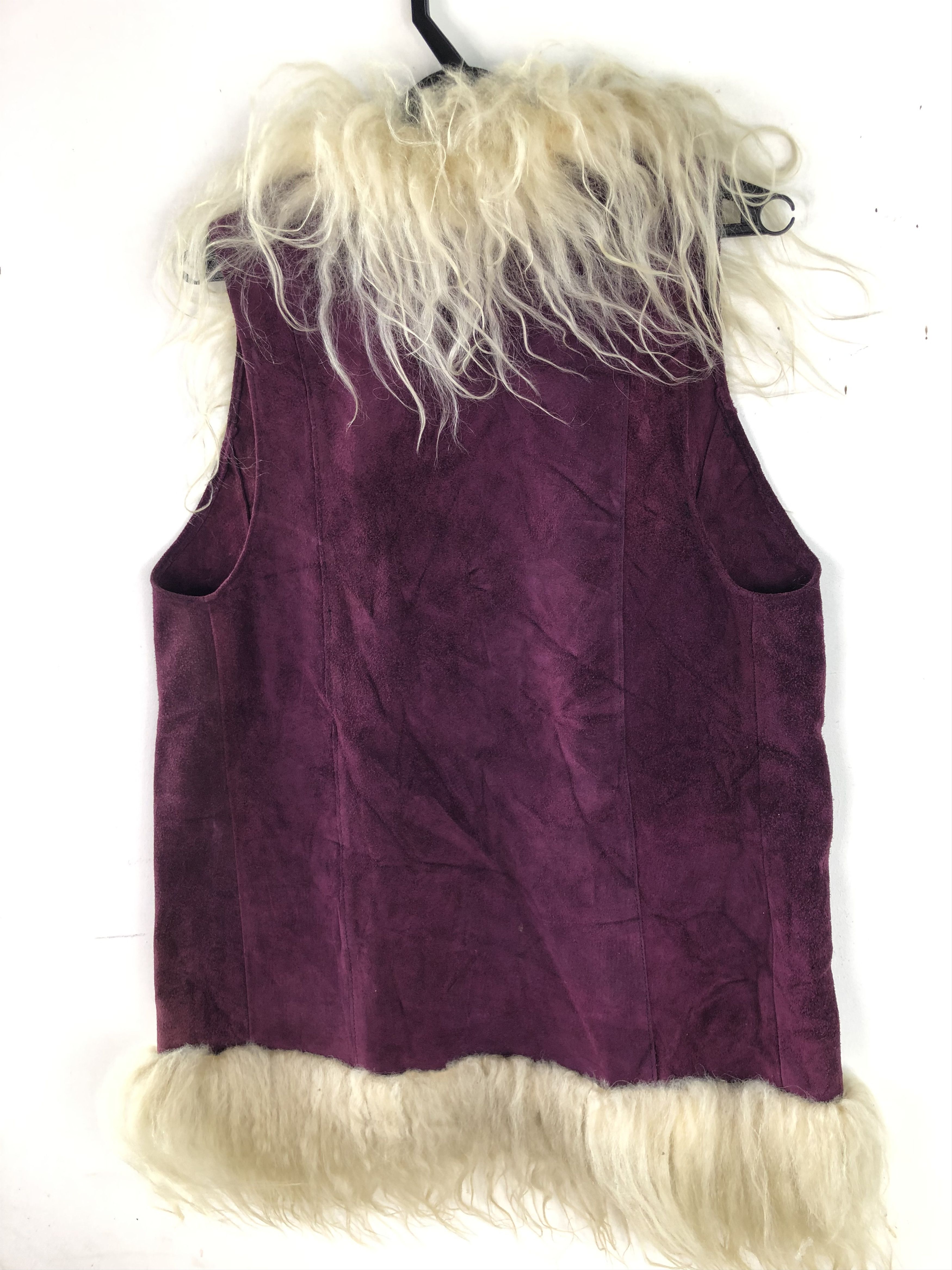 Leather × Vintage RARE🔥VINTAGE MIDDLETON SUEDE LEATHER FUR BUTTONLESS VEST Size US M / EU 48-50 / 2 - 8 Thumbnail