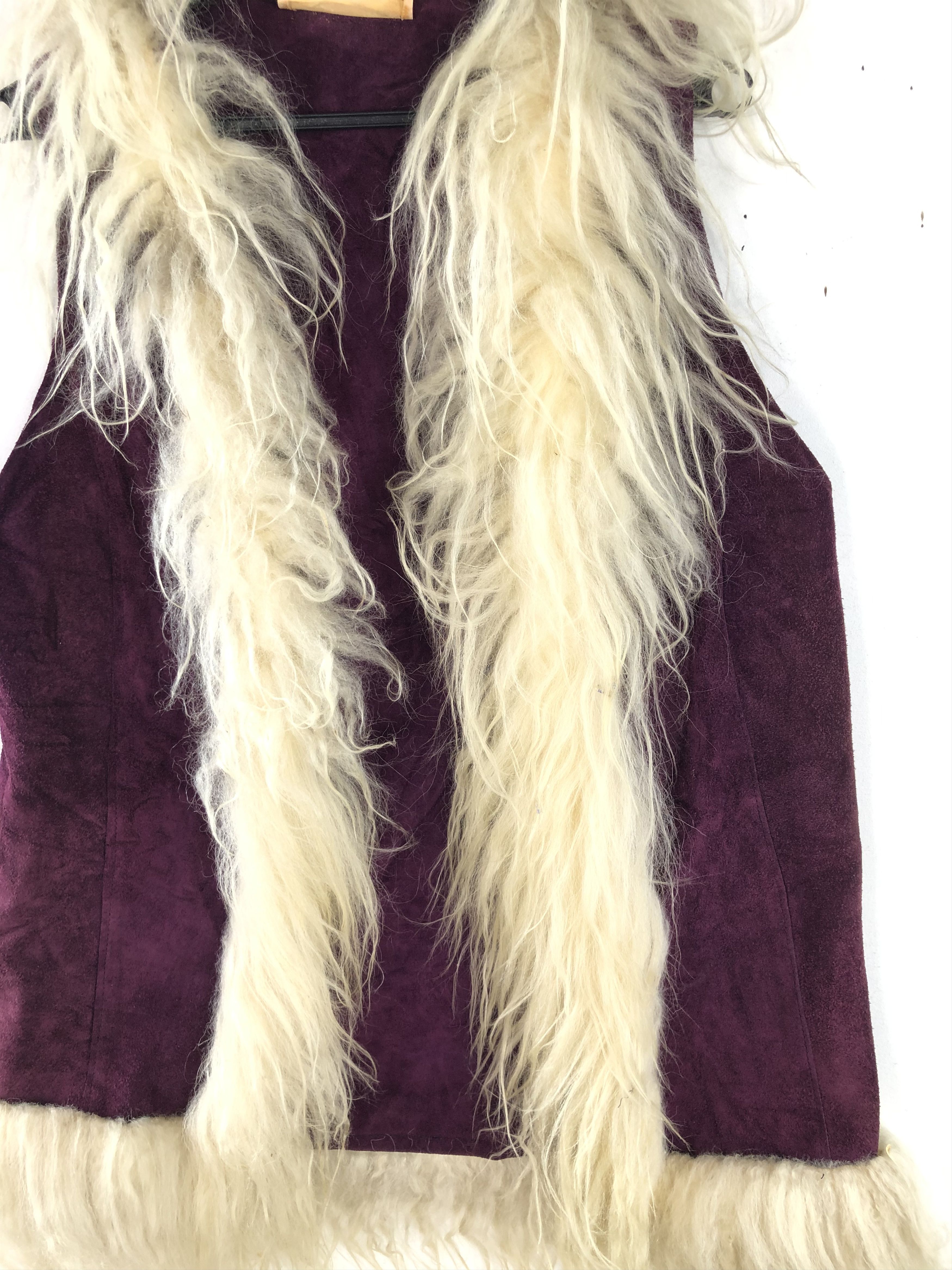 Leather × Vintage RARE🔥VINTAGE MIDDLETON SUEDE LEATHER FUR BUTTONLESS VEST Size US M / EU 48-50 / 2 - 3 Thumbnail