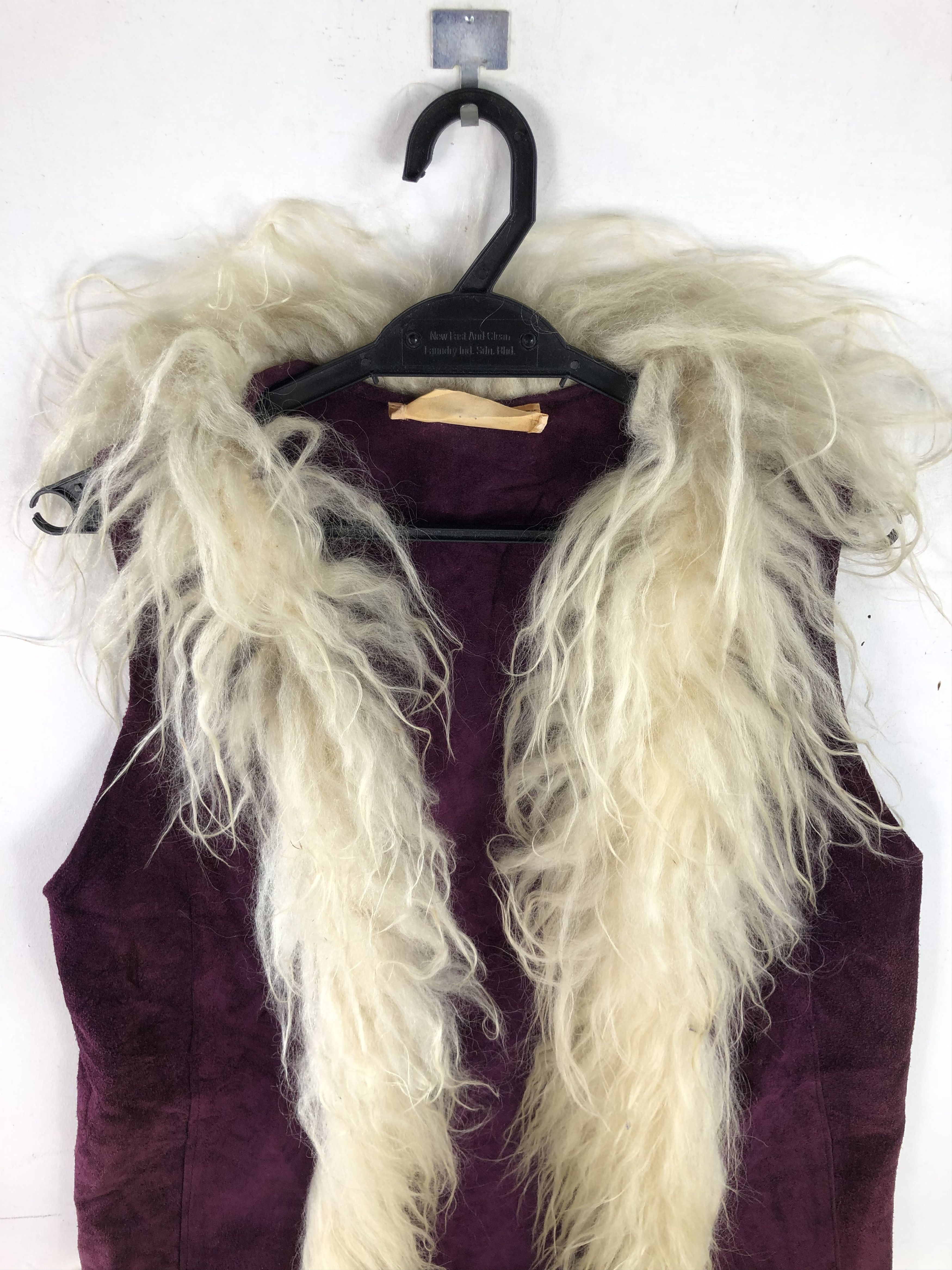 Leather × Vintage RARE🔥VINTAGE MIDDLETON SUEDE LEATHER FUR BUTTONLESS VEST Size US M / EU 48-50 / 2 - 4 Thumbnail