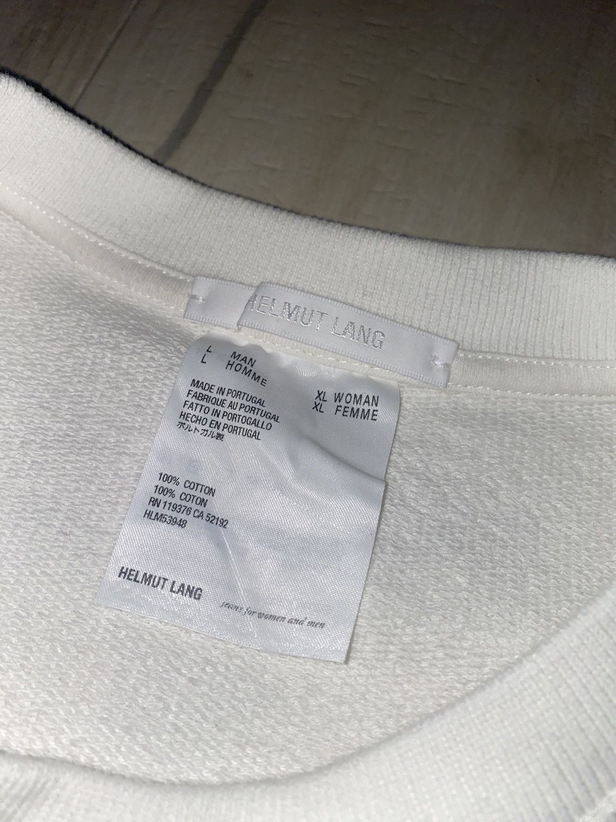 Helmut Lang × Saintwoods DSWT! Helmut Lang X Saintwoods Big Taxi Logo White Crewneck Size US L / EU 52-54 / 3 - 9 Thumbnail