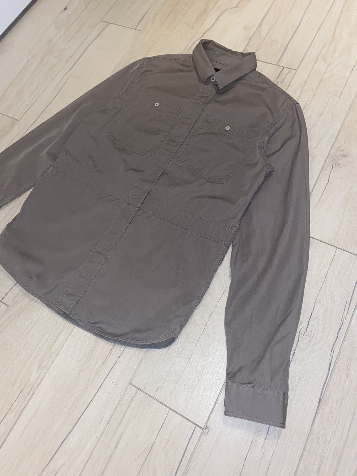 Burberry Prorsum Burberry Prorsum Brown Technical Button Up Shirt Size US M / EU 48-50 / 2 - 2 Thumbnail