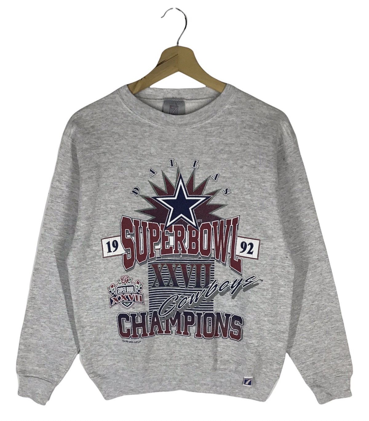 image of Logo 7 x Nfl Vintage 90’S Nflp Superbowl Champions Sweatshirts in Light Gray, Men's (Size Small)