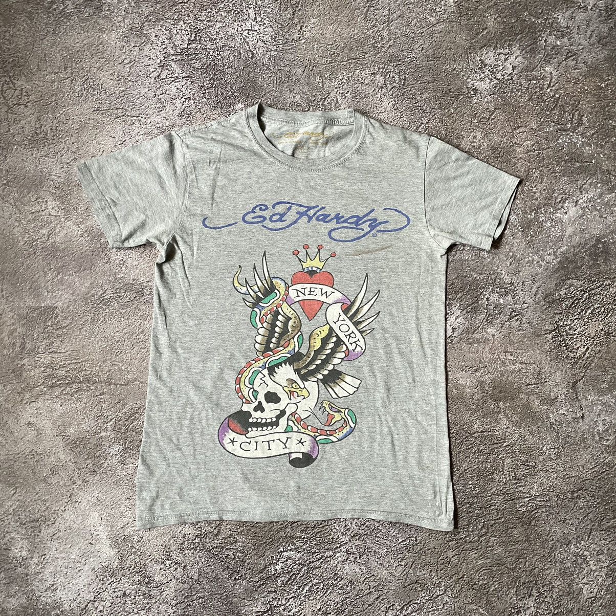 Vintage Vintage Y2K Ed Hardy Skulls Sun Faded Graphic Tee Streetwear Size US M / EU 48-50 / 2 - 2 Thumbnail