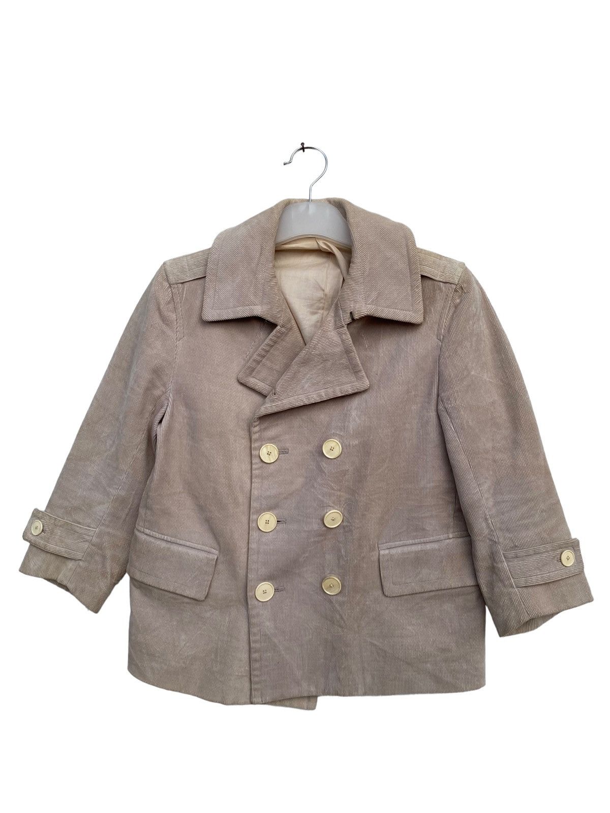 image of Archival Clothing x Masterpiece Scye By Masterpiece Curduroy Style Pea Coat in Brown, Women's (Size