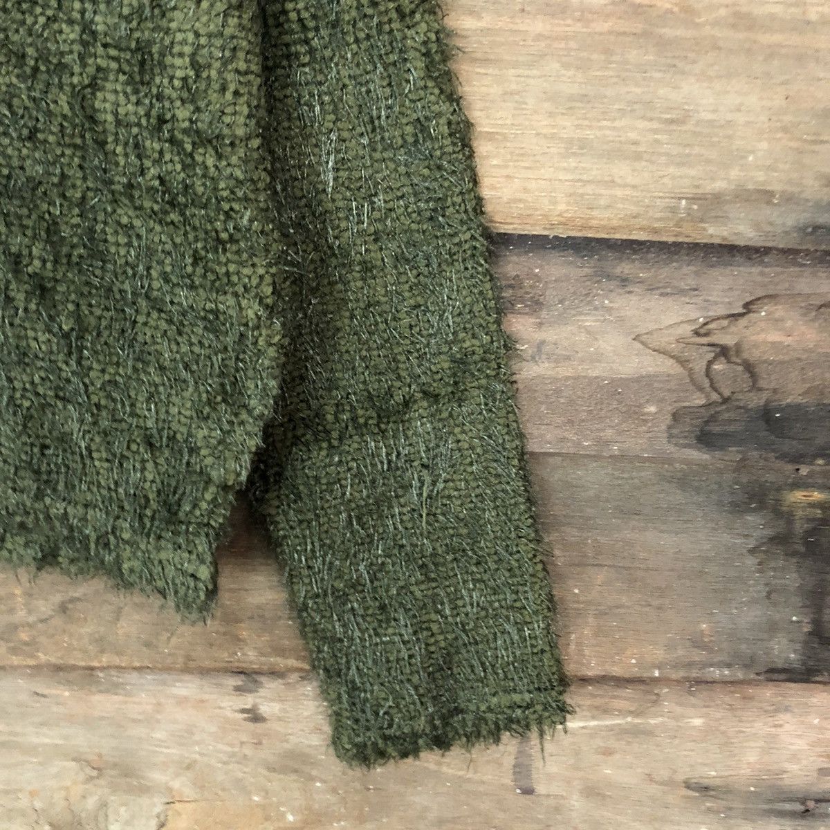 Homespun Knitwear DL Fun Green Mohair Shag Shaggy Knitwear #B642 Size S / US 4 / IT 40 - 4 Thumbnail