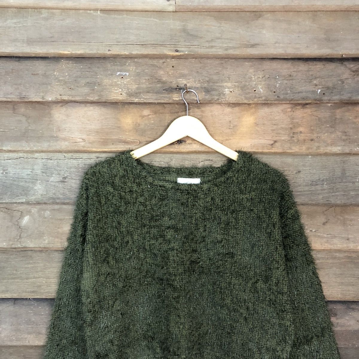 Homespun Knitwear DL Fun Green Mohair Shag Shaggy Knitwear #B642 Size S / US 4 / IT 40 - 9 Thumbnail