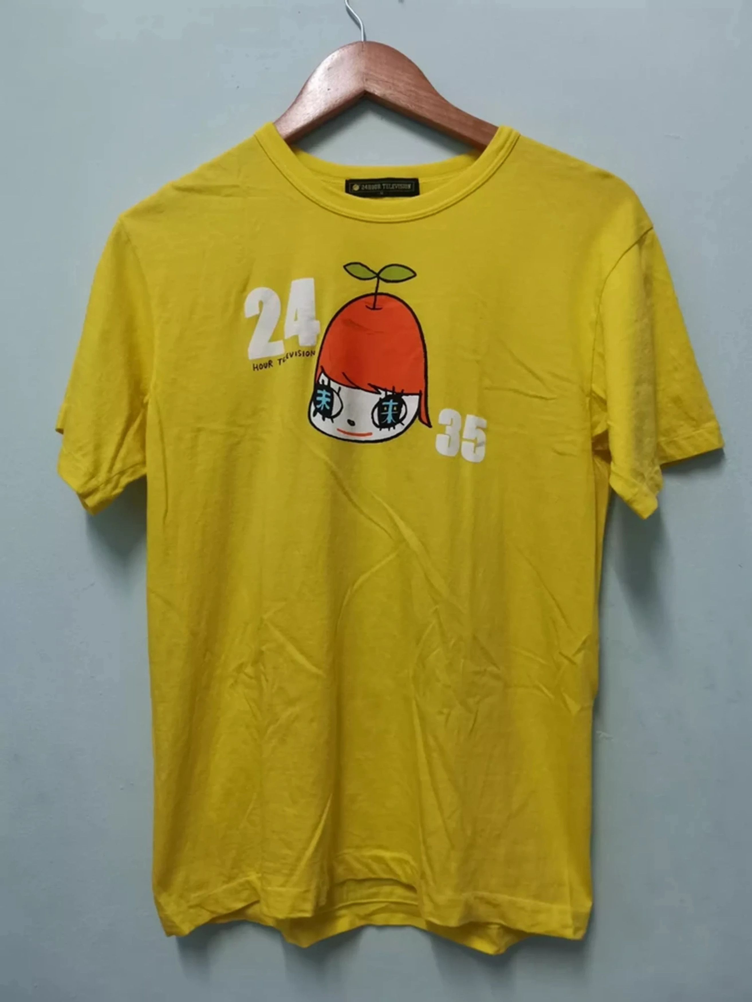 image of 24 Hour Television Takashi Murakami Tee Anime in Yellow, Men's (Size Medium)