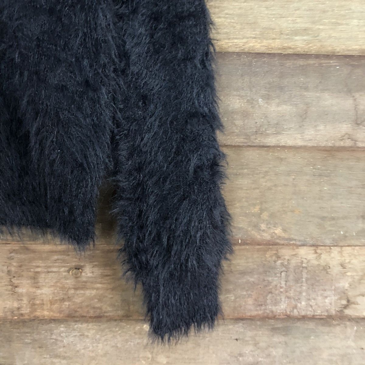 Homespun Knitwear DL Olive Des Olive Black Mohair fur shaggy Knitwear #B624 Size S / US 4 / IT 40 - 4 Thumbnail