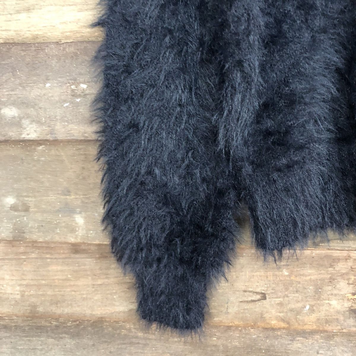 Homespun Knitwear DL Olive Des Olive Black Mohair fur shaggy Knitwear #B624 Size S / US 4 / IT 40 - 6 Thumbnail