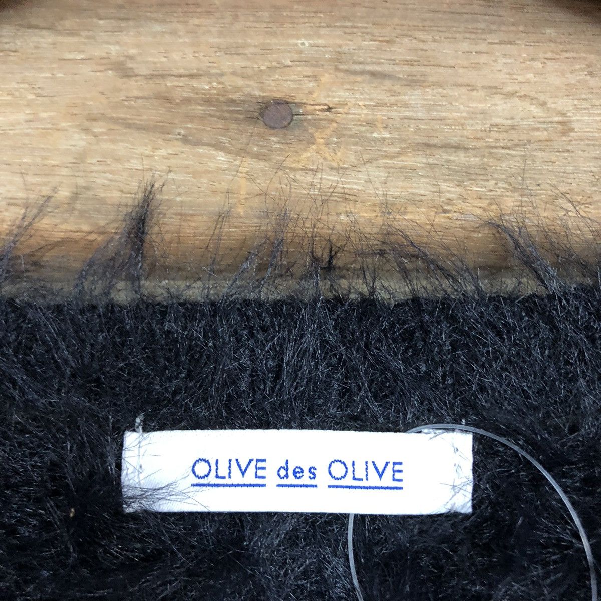 Homespun Knitwear DL Olive Des Olive Black Mohair fur shaggy Knitwear #B624 Size S / US 4 / IT 40 - 10 Thumbnail