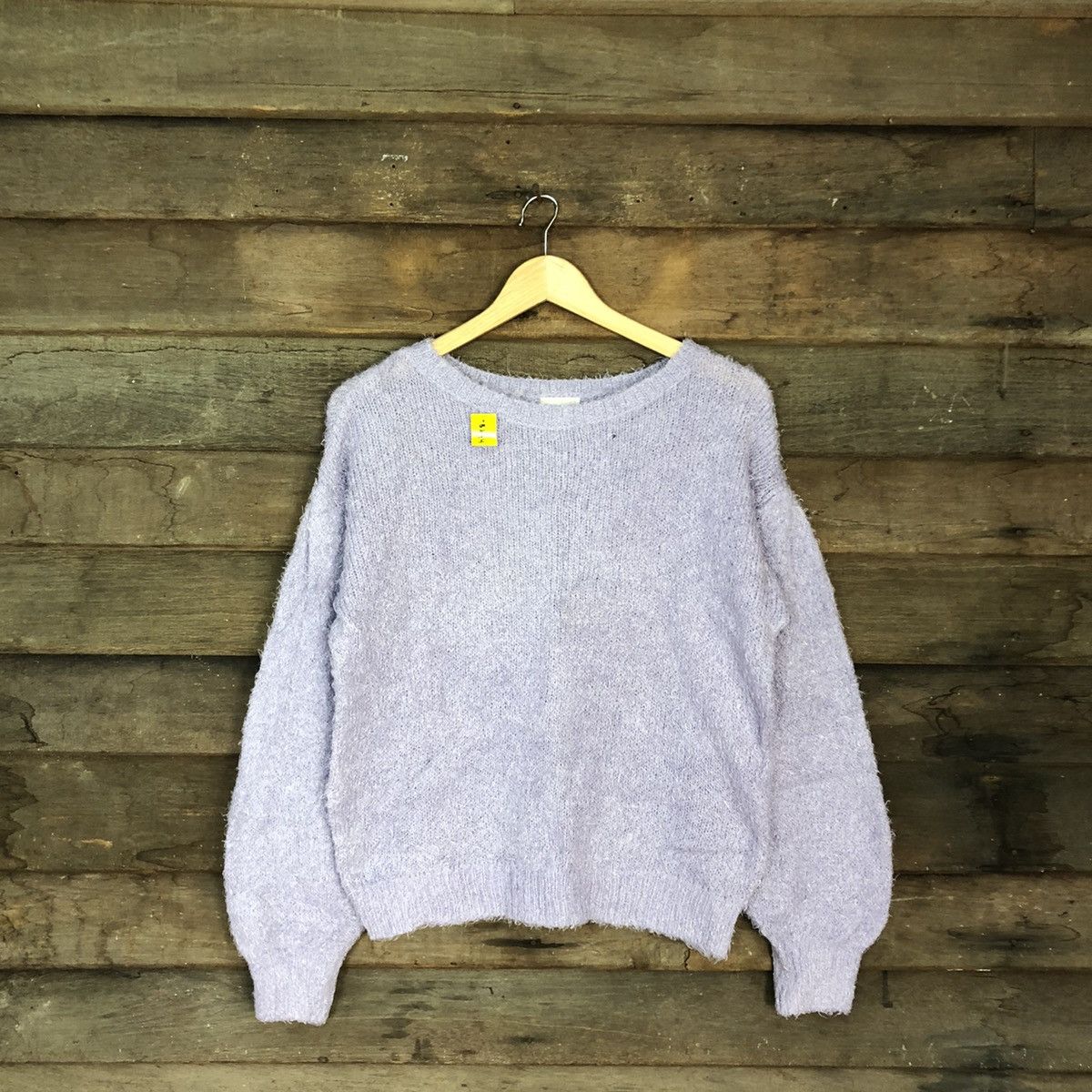 Homespun Knitwear DL GU Japan Purple Mohair Shag Shaggy Knitwear #B644 Size L / US 10 / IT 46 - 1 Thumbnail