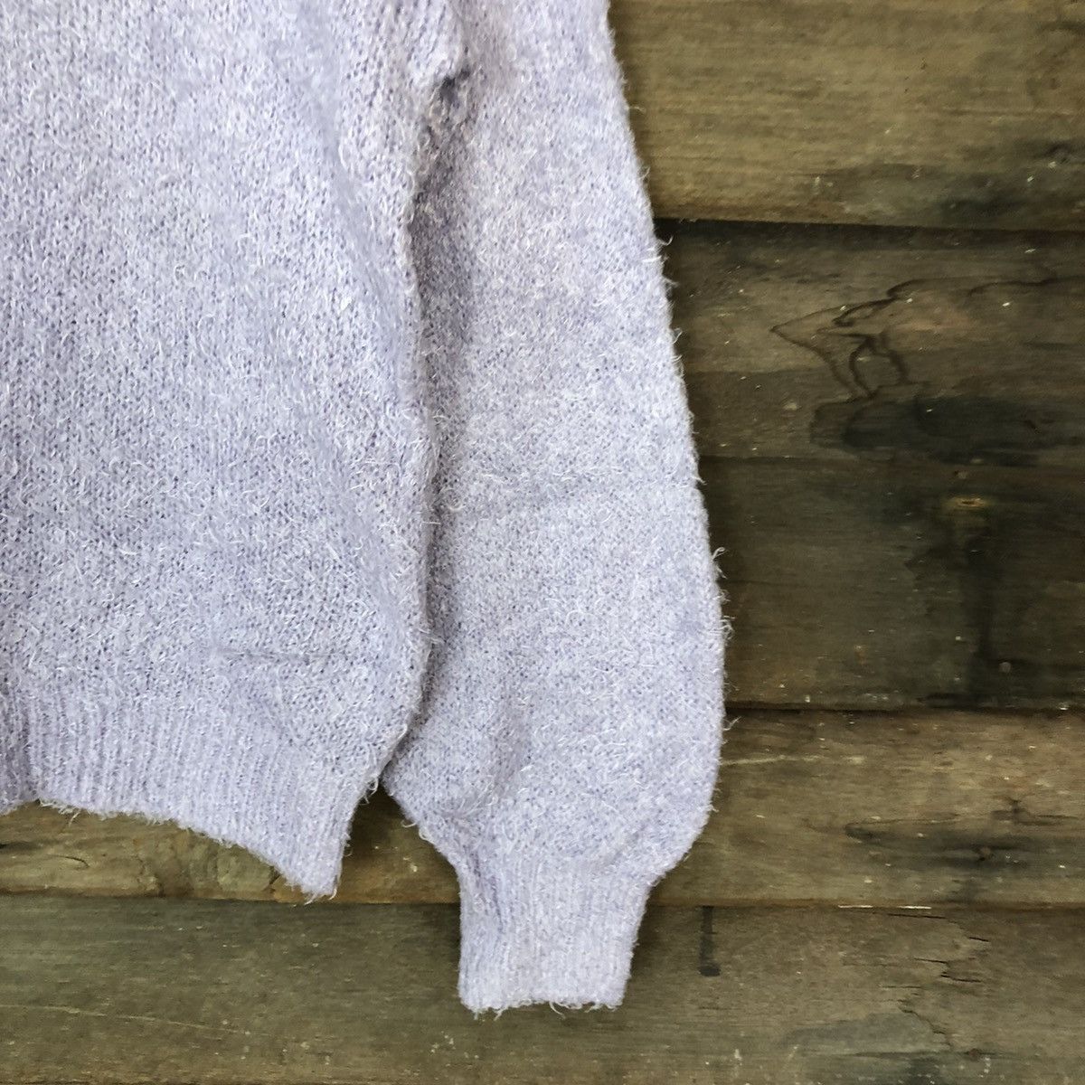 Homespun Knitwear DL GU Japan Purple Mohair Shag Shaggy Knitwear #B644 Size L / US 10 / IT 46 - 4 Thumbnail