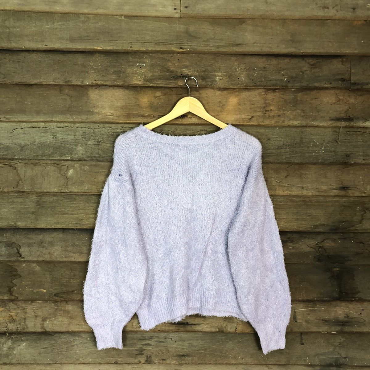Homespun Knitwear DL GU Japan Purple Mohair Shag Shaggy Knitwear #B644 Size L / US 10 / IT 46 - 12 Thumbnail